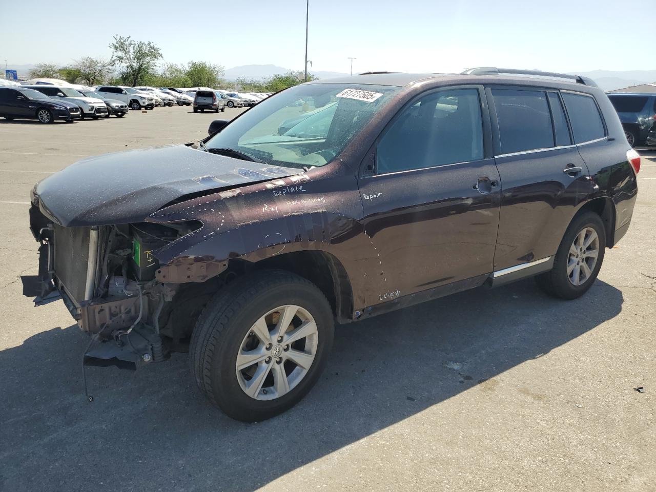 2013 Toyota Highlander Se Burgundy vin: 5TDZK3EH2DS132911