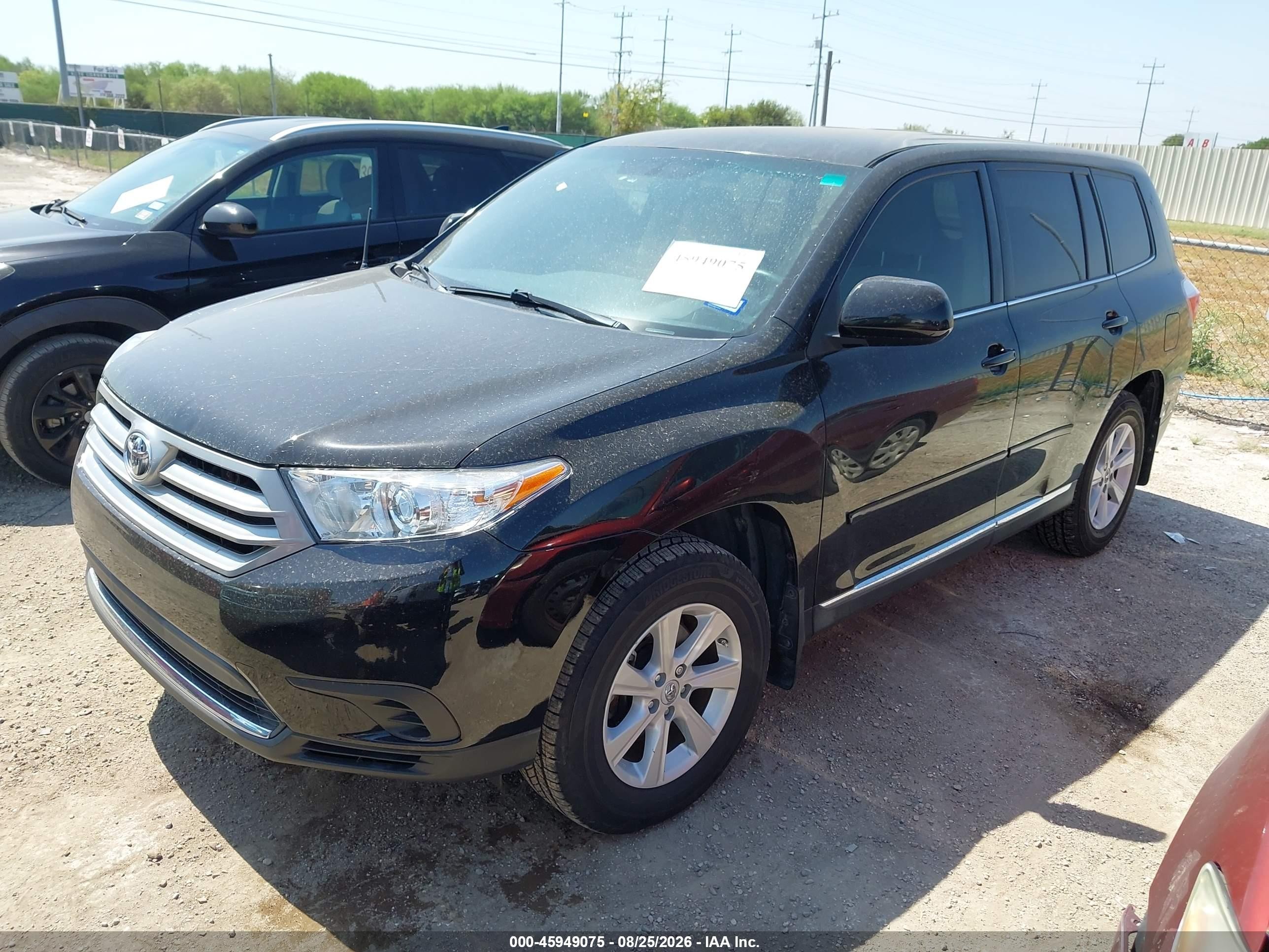 2012 Toyota Highlander Base V6 Black vin: 5TDZK3EH3CS050765