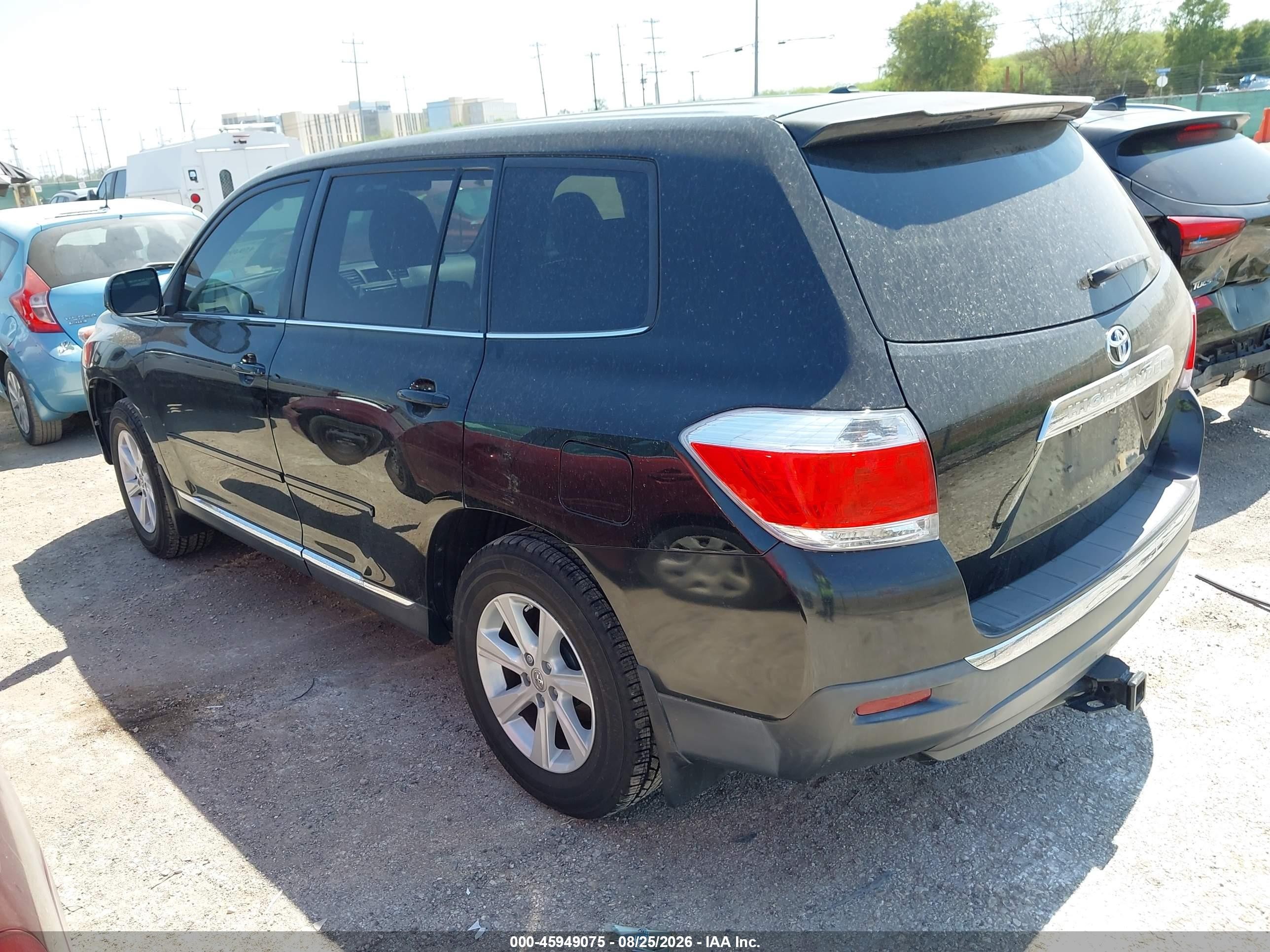 2012 Toyota Highlander Base V6 Black vin: 5TDZK3EH3CS050765