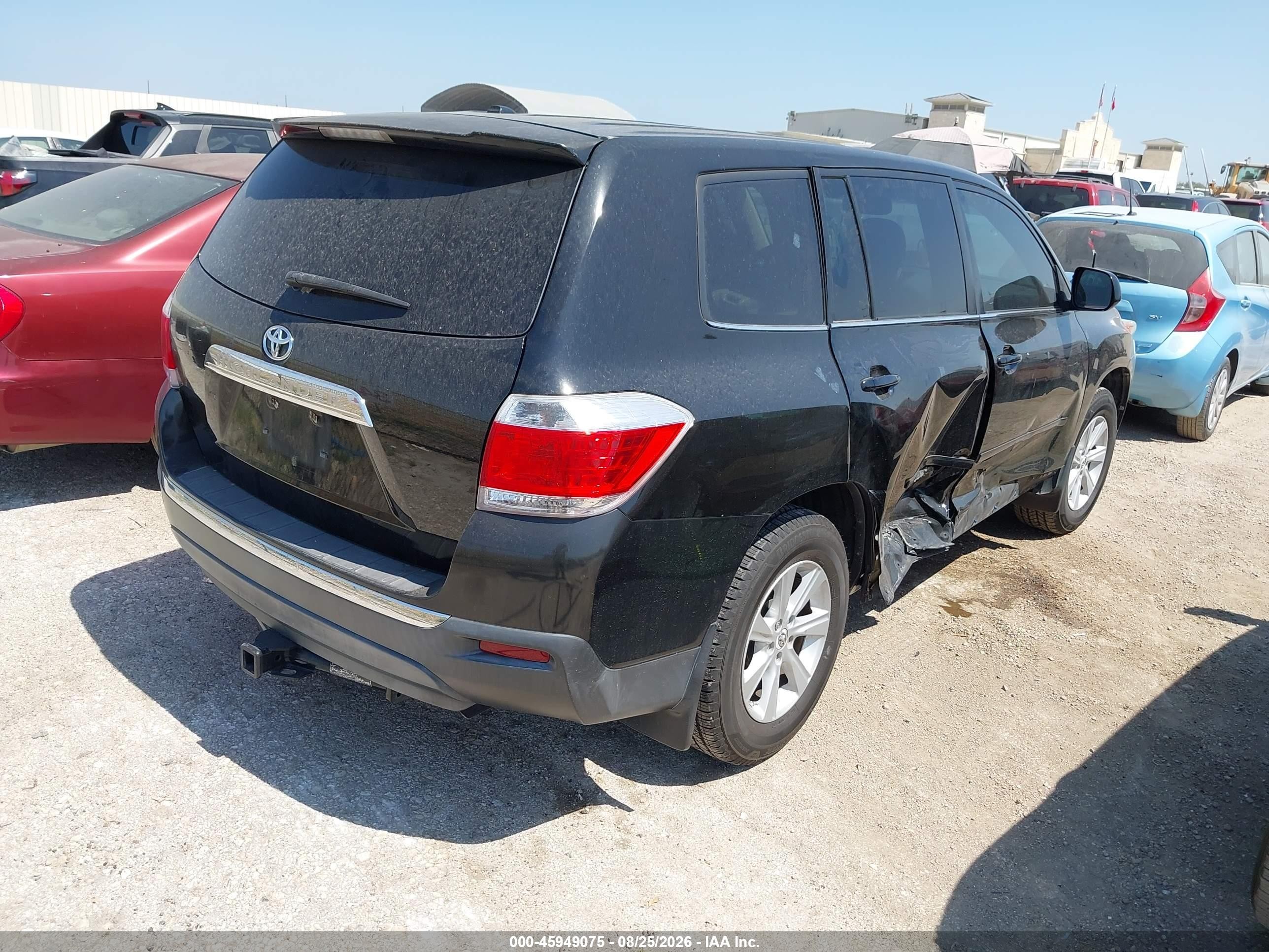 2012 Toyota Highlander Base V6 Black vin: 5TDZK3EH3CS050765