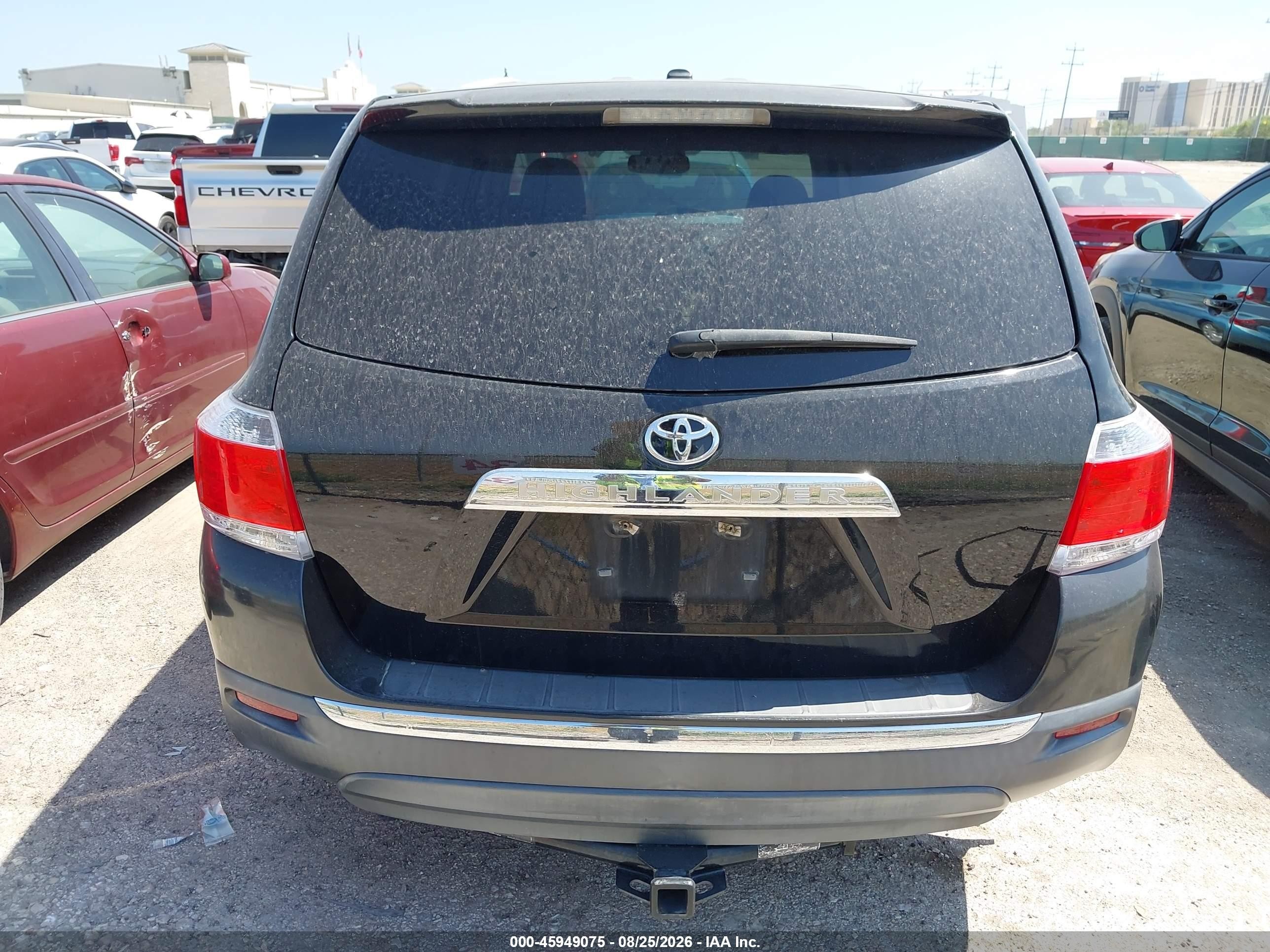 2012 Toyota Highlander Base V6 Black vin: 5TDZK3EH3CS050765