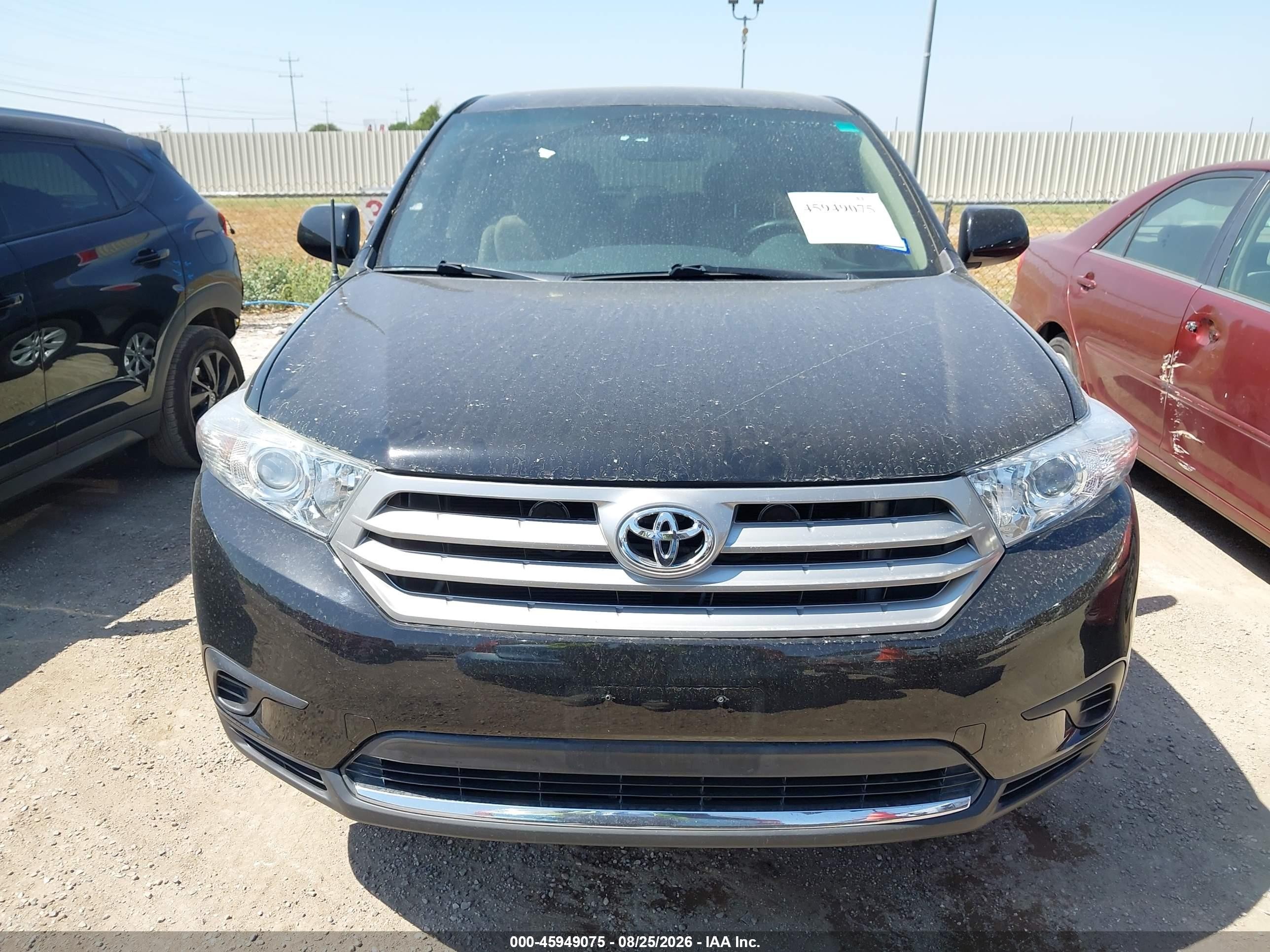 2012 Toyota Highlander Base V6 Black vin: 5TDZK3EH3CS050765