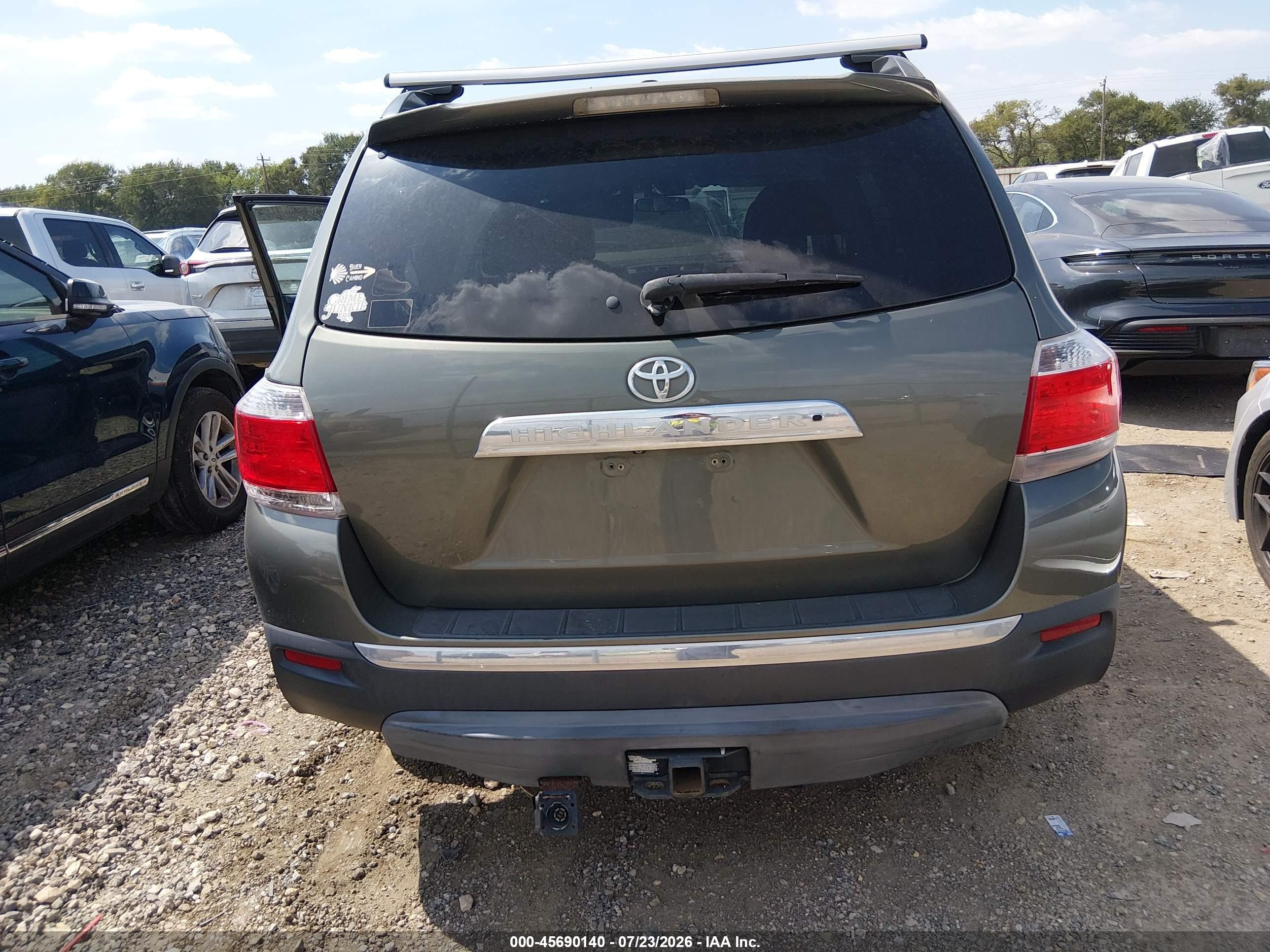 2012 Toyota Highlander Base V6 Gray vin: 5TDZK3EH3CS077111