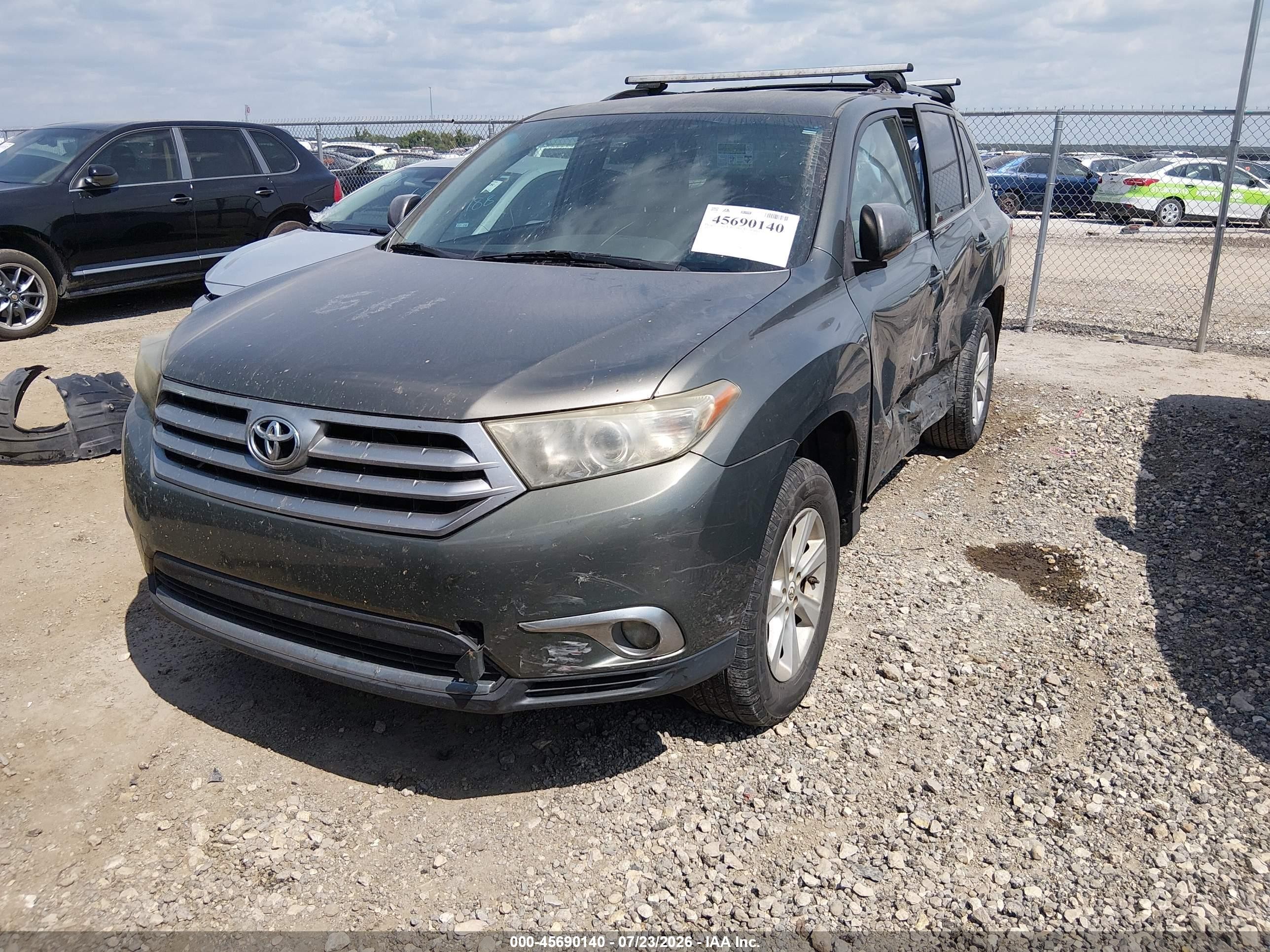 2012 Toyota Highlander Base V6 Gray vin: 5TDZK3EH3CS077111