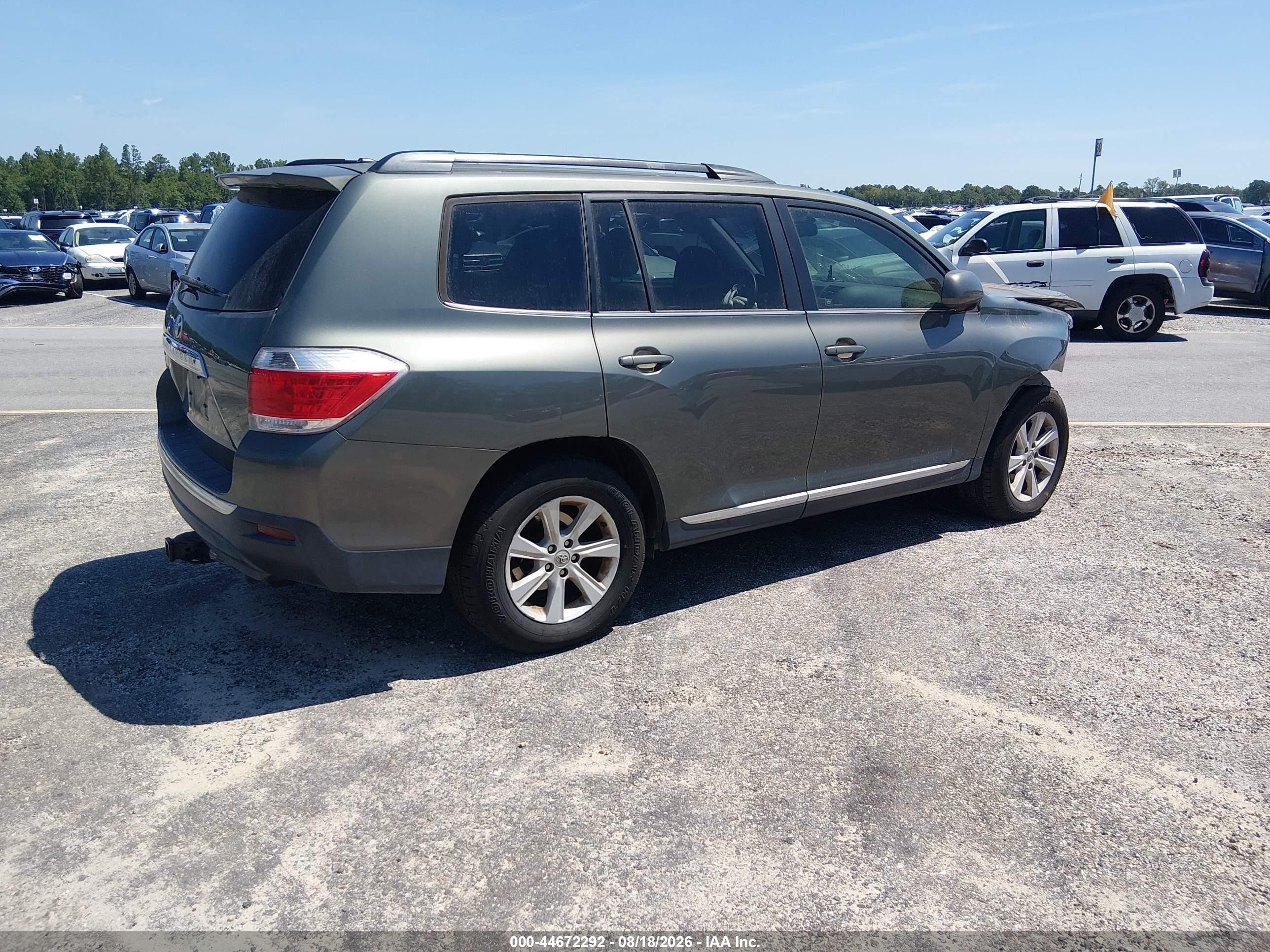 2013 Toyota Highlander Se V6 Gray vin: 5TDZK3EH3DS123442