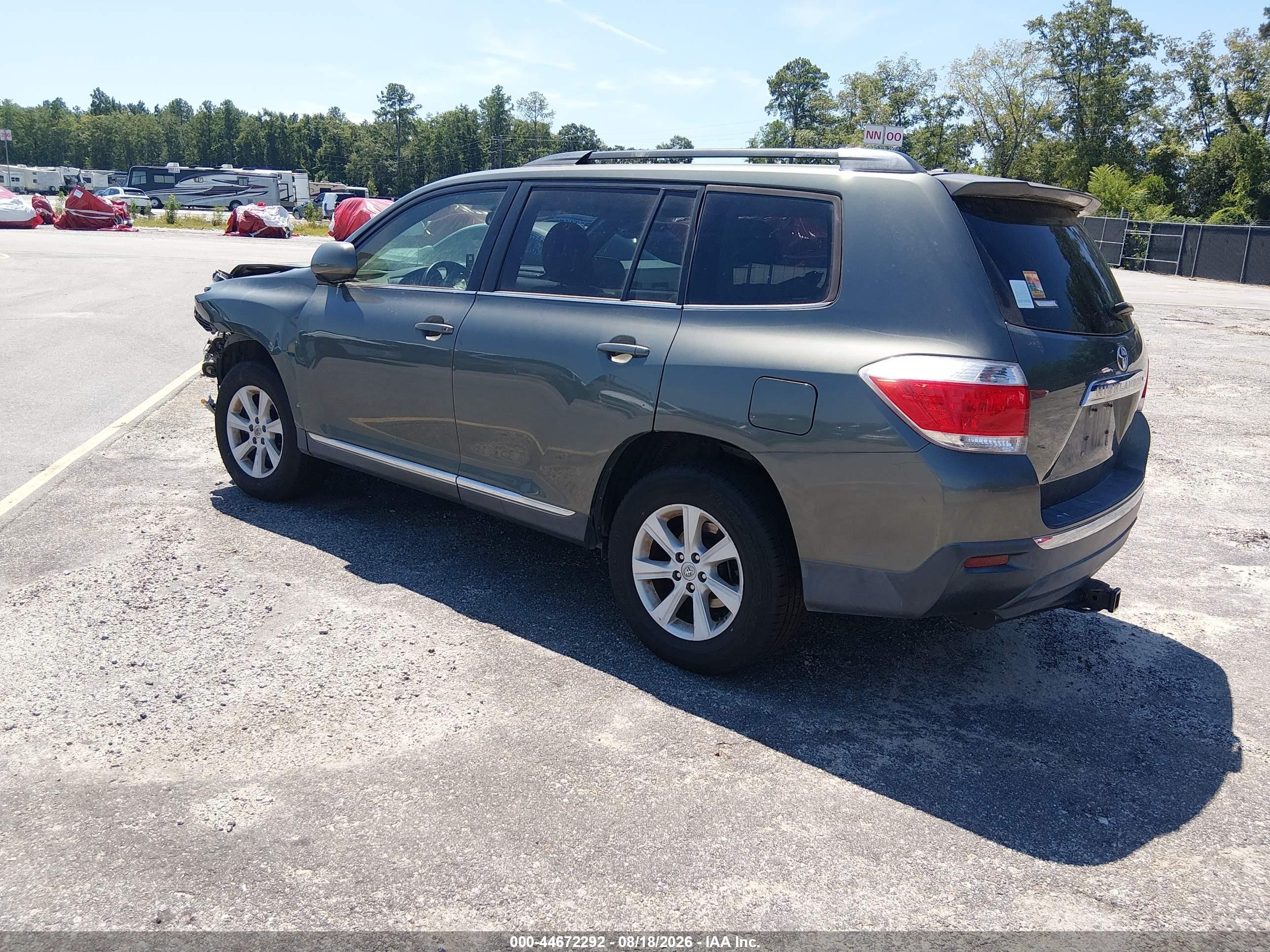 2013 Toyota Highlander Se V6 Gray vin: 5TDZK3EH3DS123442