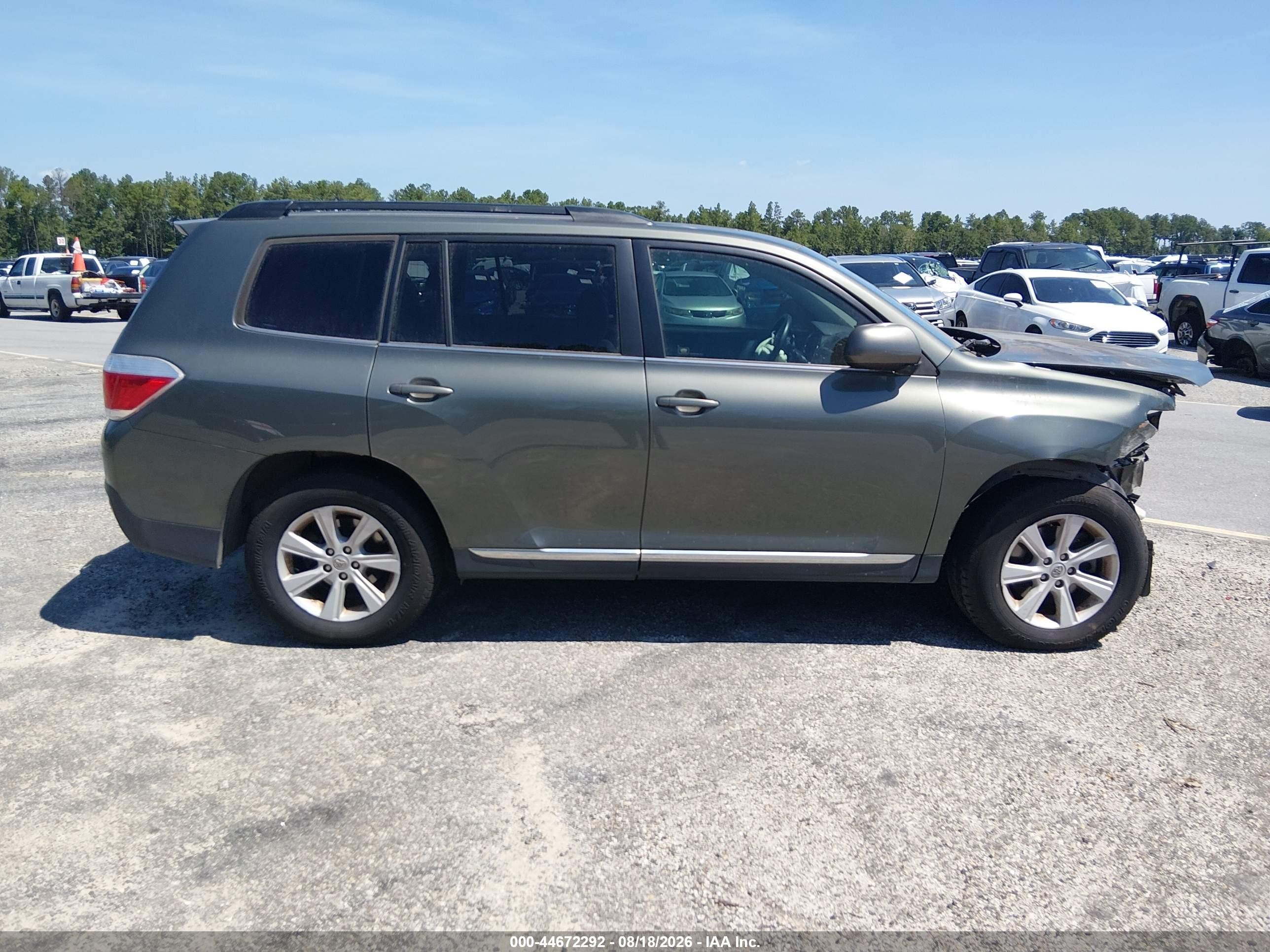 2013 Toyota Highlander Se V6 Gray vin: 5TDZK3EH3DS123442