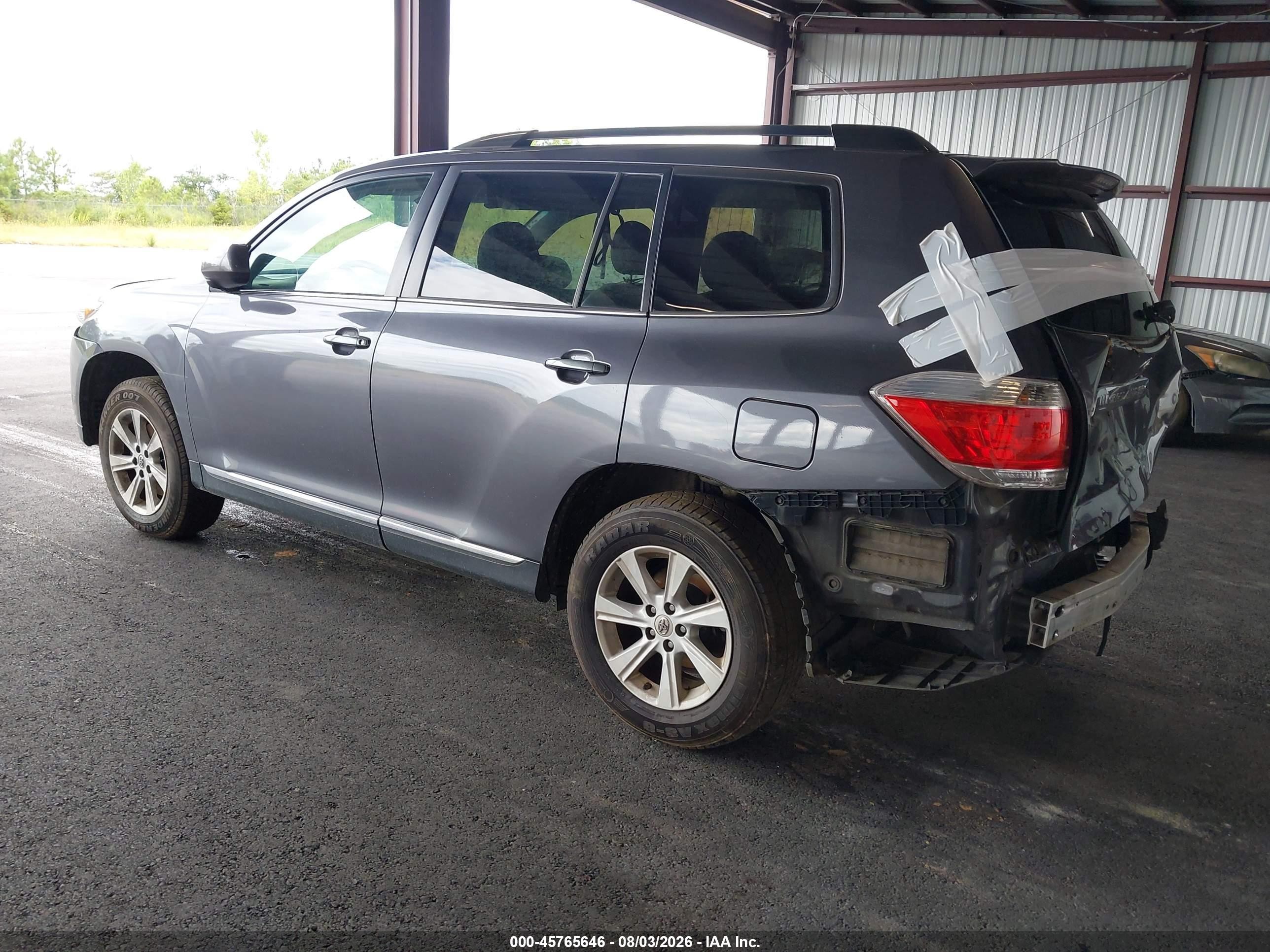 2013 Toyota Highlander Se V6 Gray vin: 5TDZK3EH3DS123828