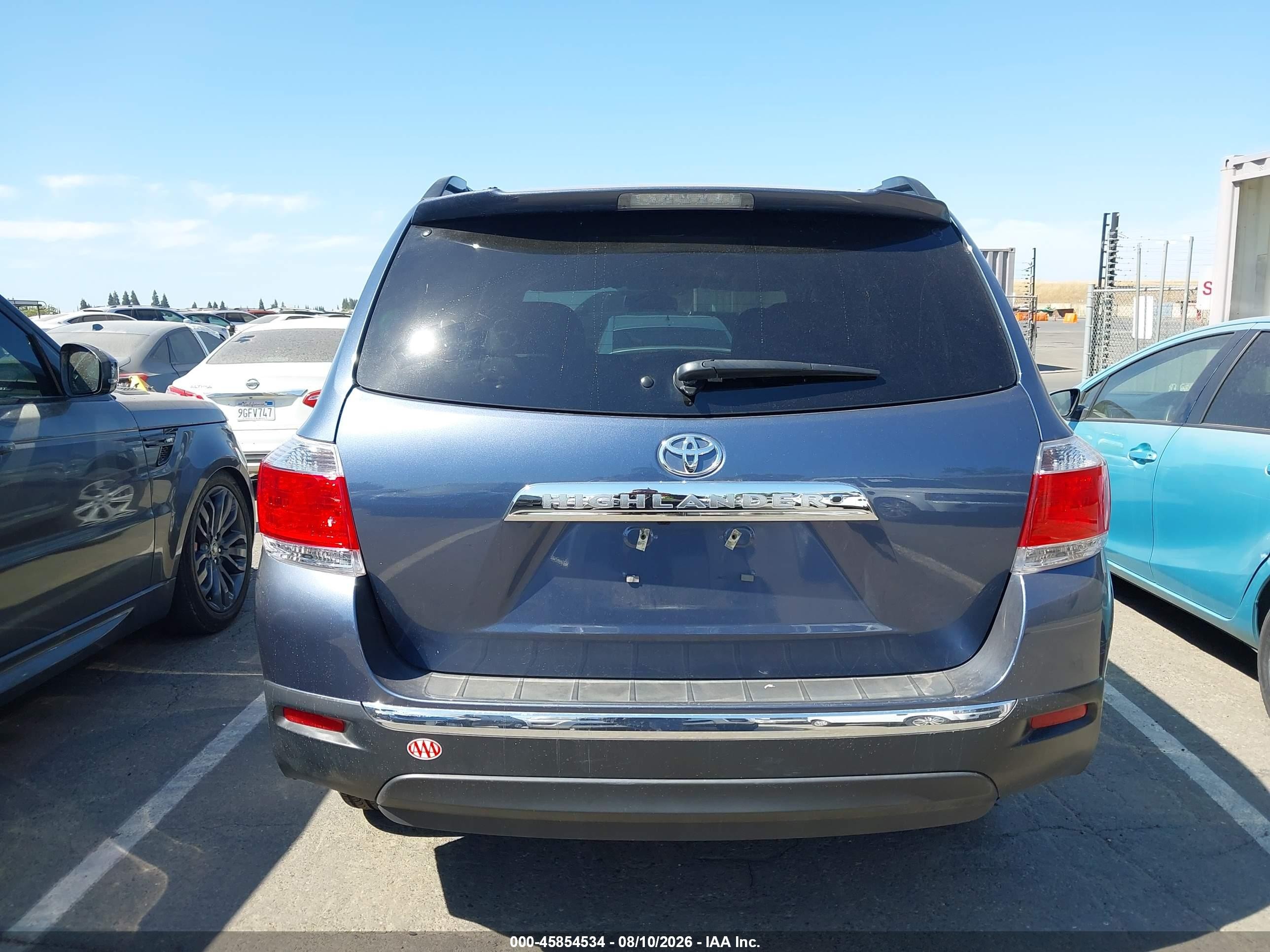 2013 Toyota Highlander Base Plus V6 Blue vin: 5TDZK3EH3DS126891