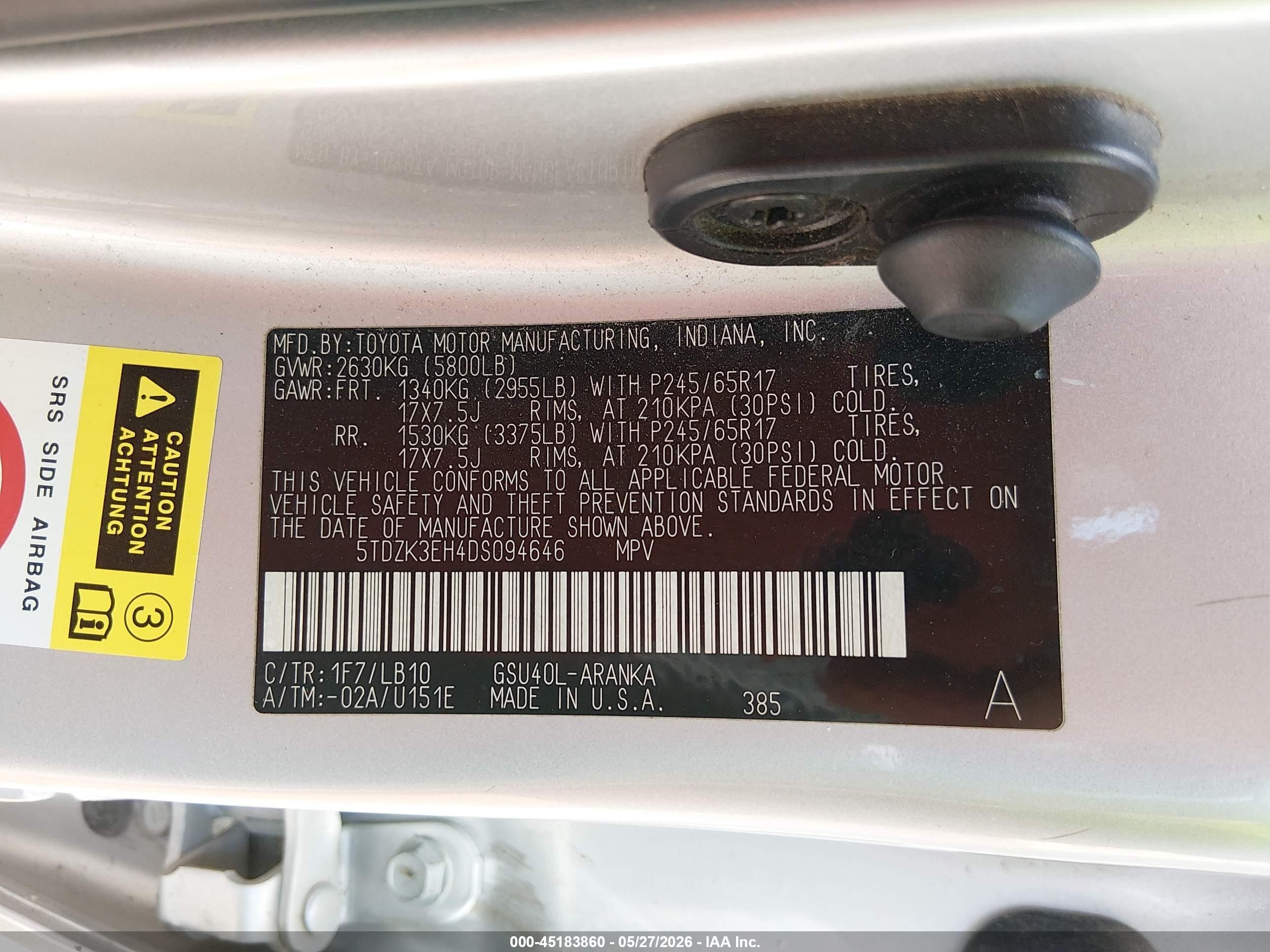 2013 Toyota Highlander Se V6 Silver vin: 5TDZK3EH4DS094646