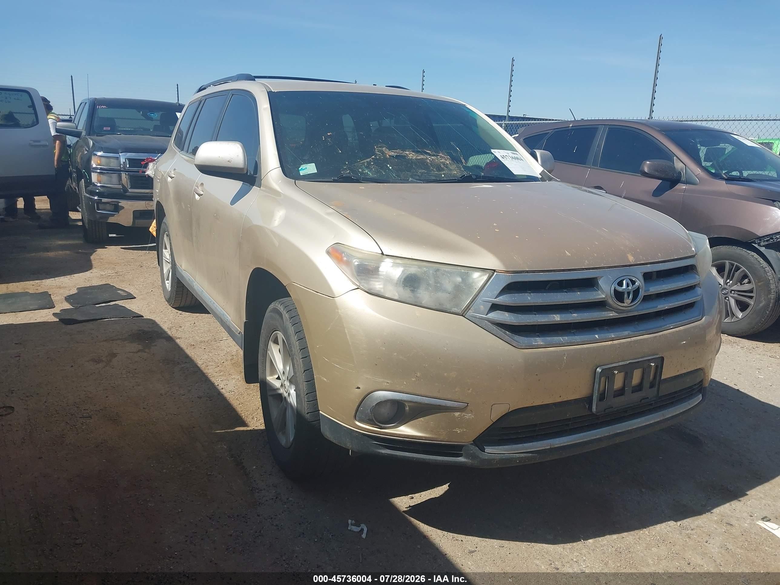 2012 Toyota Highlander Base V6 Gold vin: 5TDZK3EH5CS067650