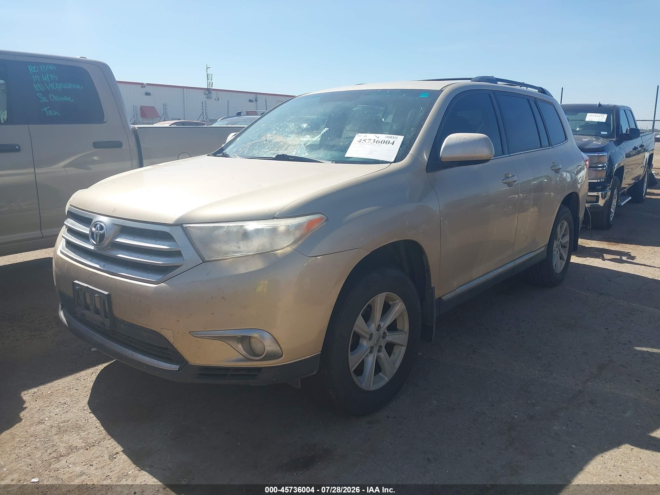 2012 Toyota Highlander Base V6 Gold vin: 5TDZK3EH5CS067650