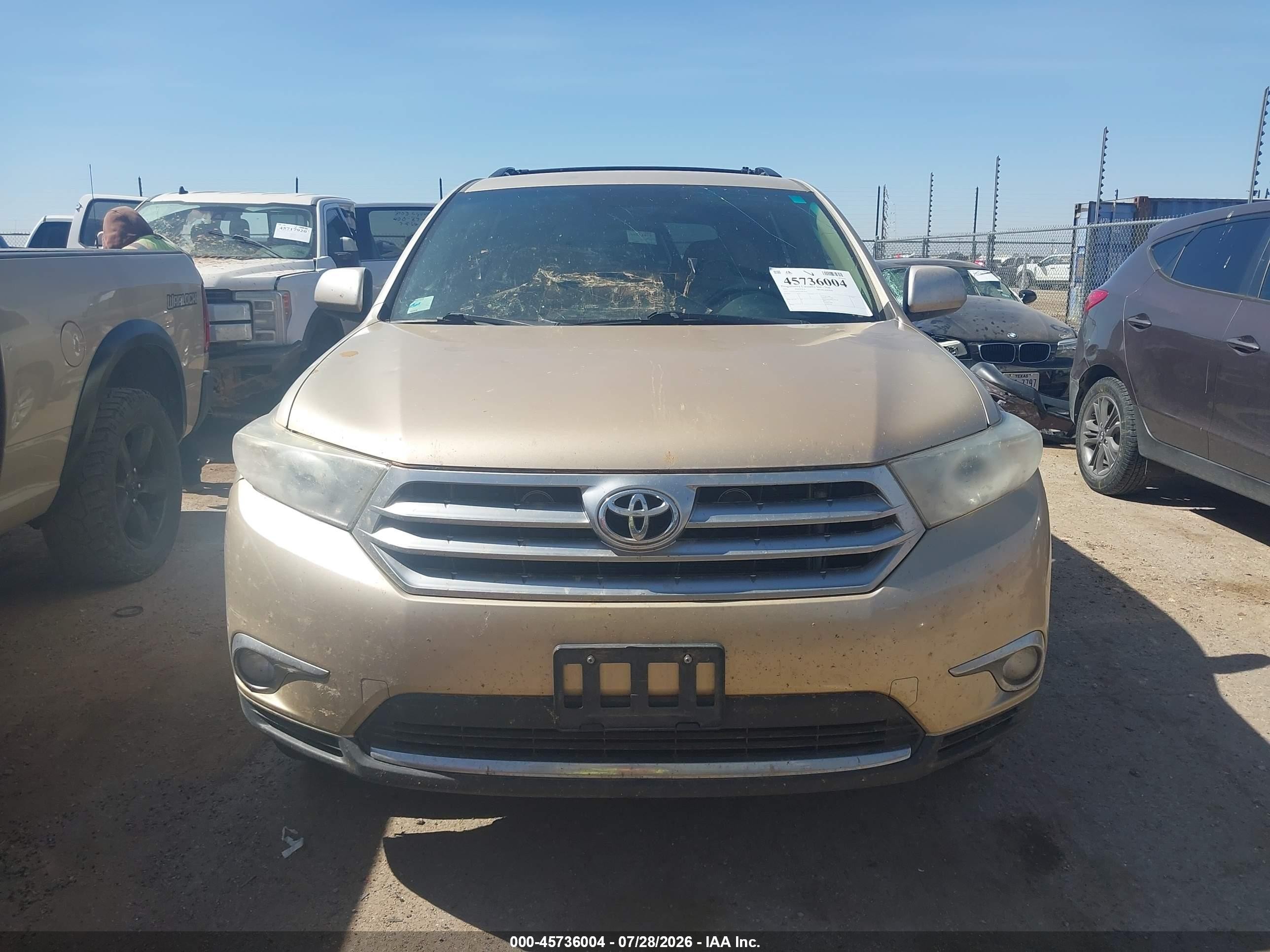 2012 Toyota Highlander Base V6 Gold vin: 5TDZK3EH5CS067650