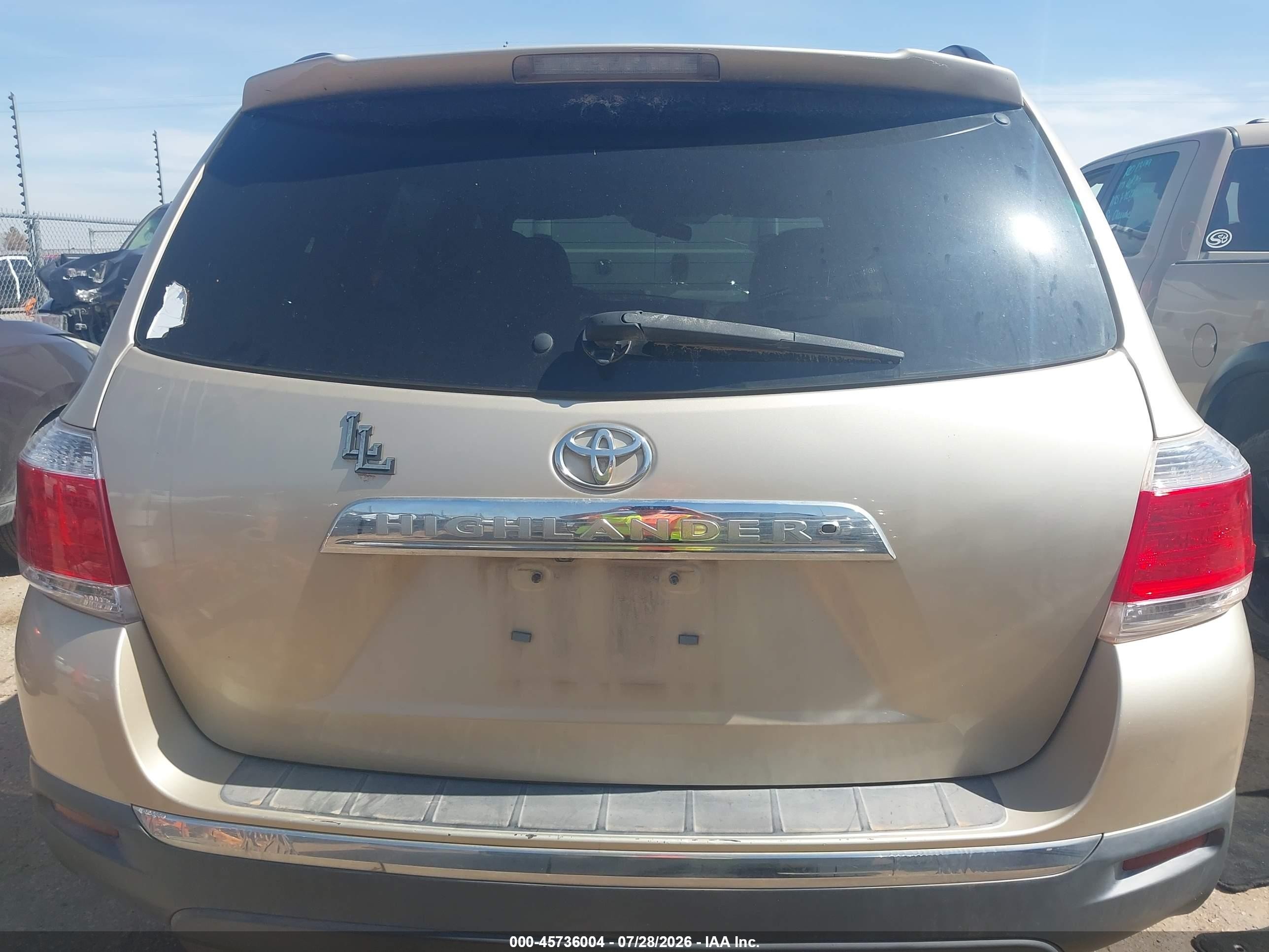2012 Toyota Highlander Base V6 Gold vin: 5TDZK3EH5CS067650