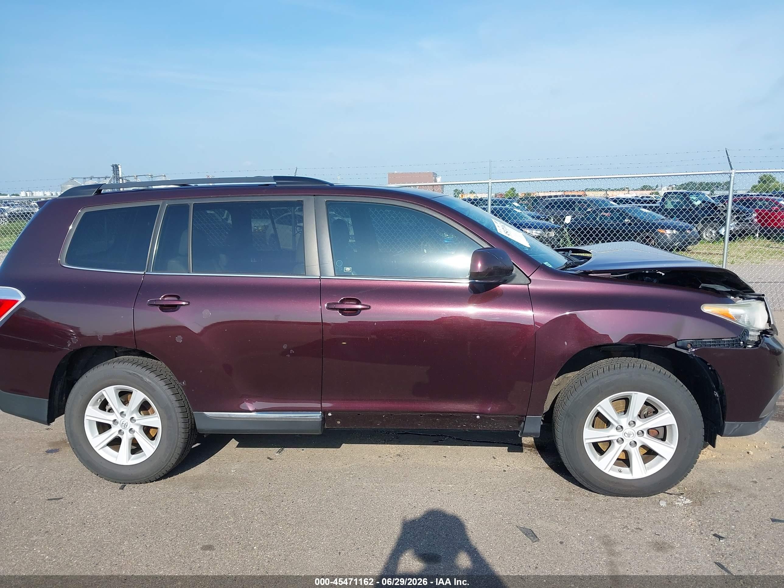 2012 Toyota Highlander Se V6 Фиолетовый vin: 5TDZK3EH5CS086926