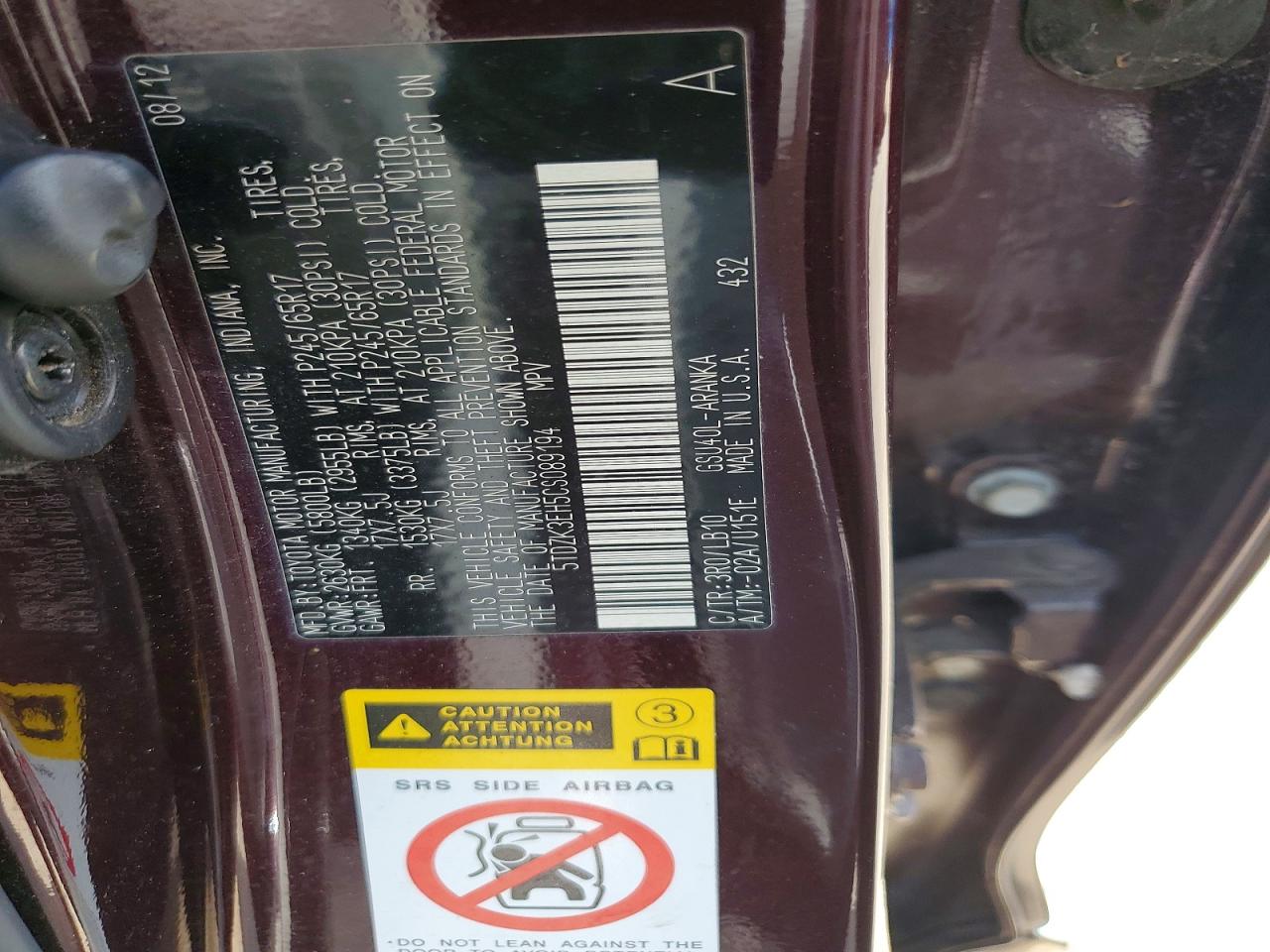 2012 Toyota Highlander Se Purple vin: 5TDZK3EH5CS089194