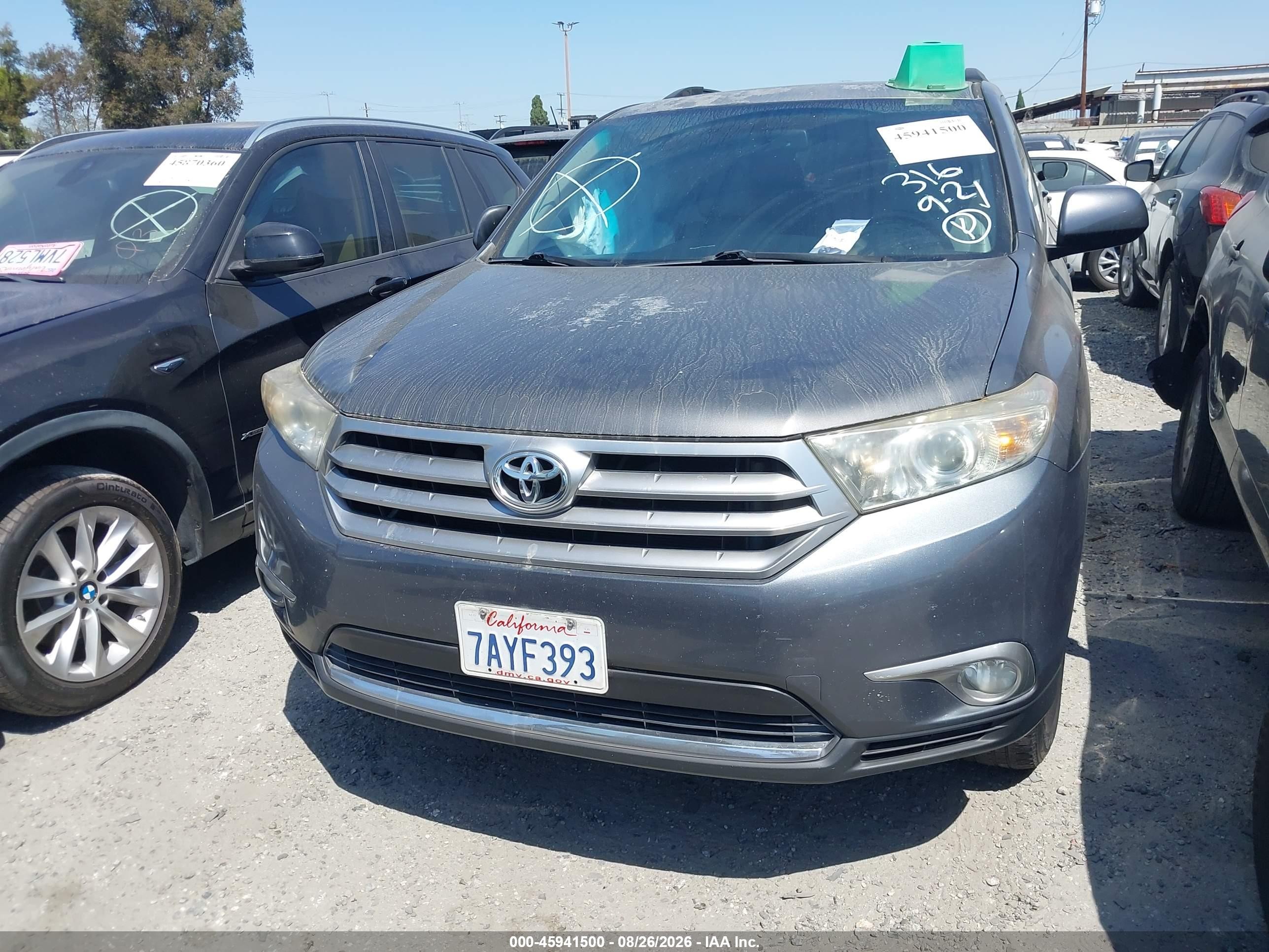 2013 Toyota Highlander Se V6 Серый vin: 5TDZK3EH5DS126312