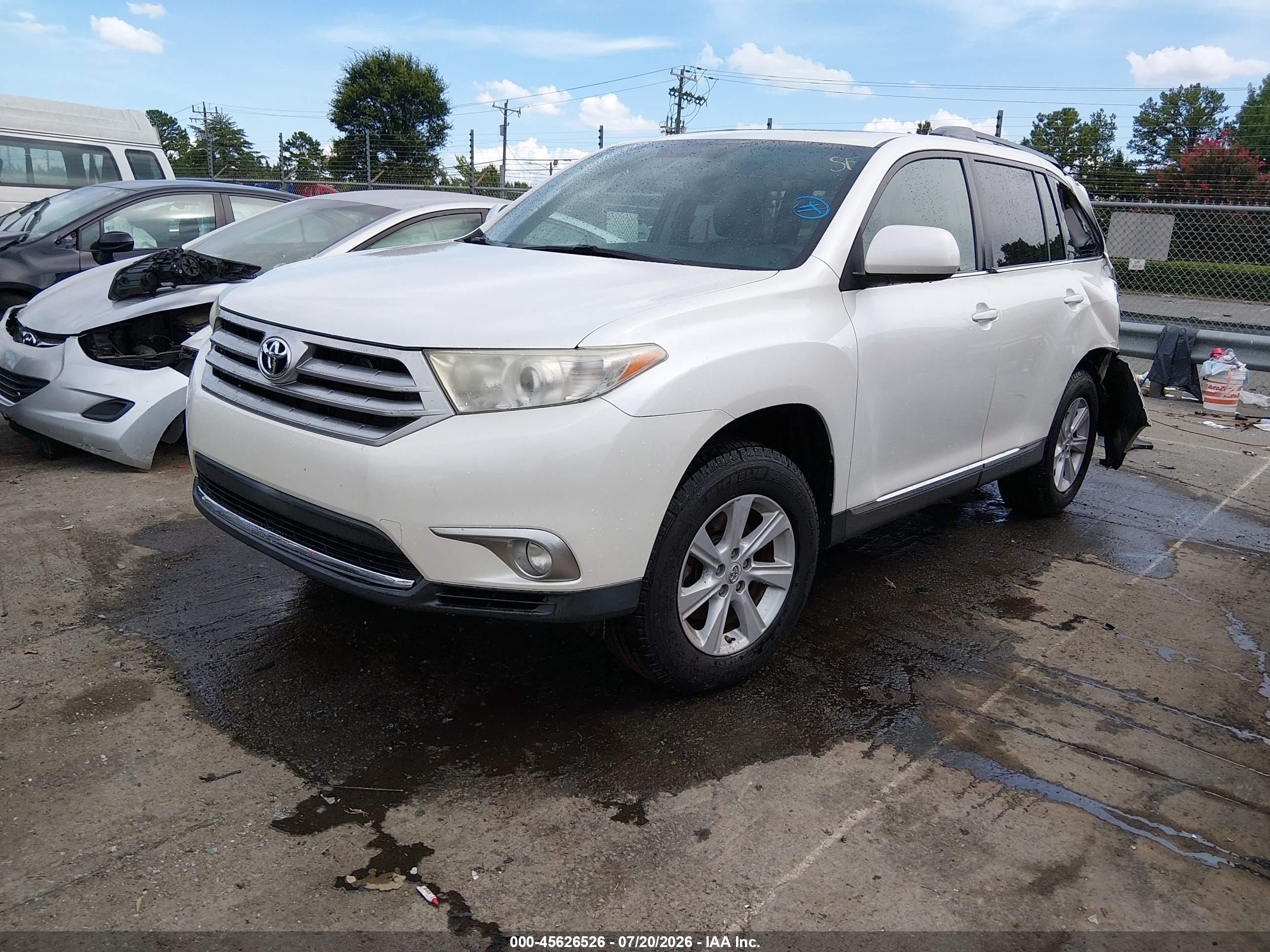 2012 Toyota Highlander Se V6 White vin: 5TDZK3EH6CS086045