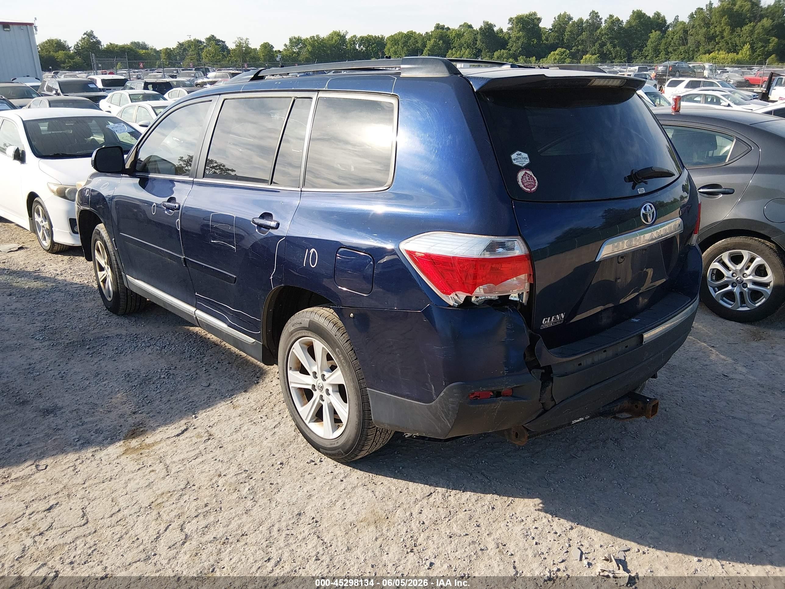 2012 Toyota Highlander Se Blue vin: 5TDZK3EH6CS087129