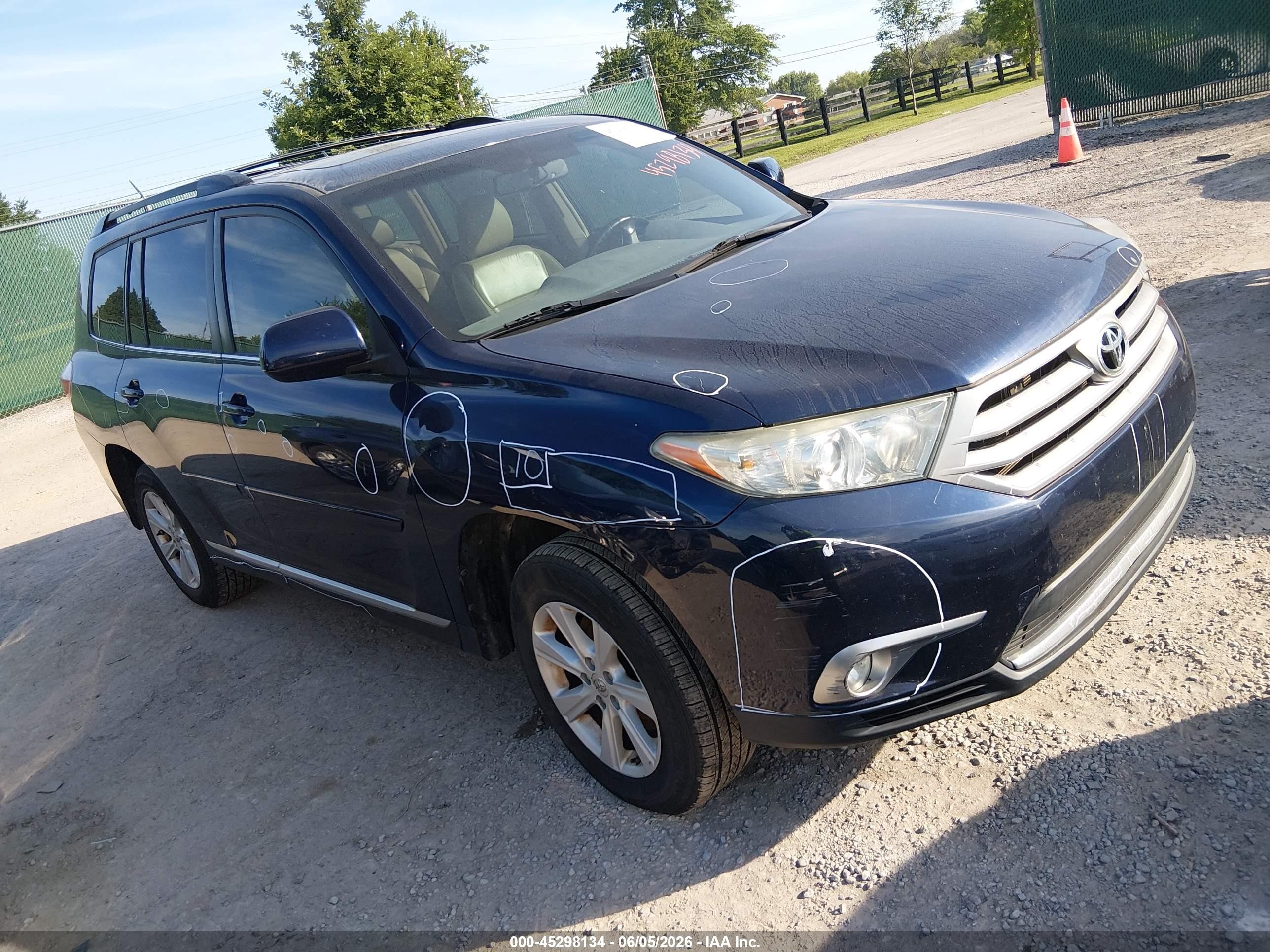2012 Toyota Highlander Se Blue vin: 5TDZK3EH6CS087129
