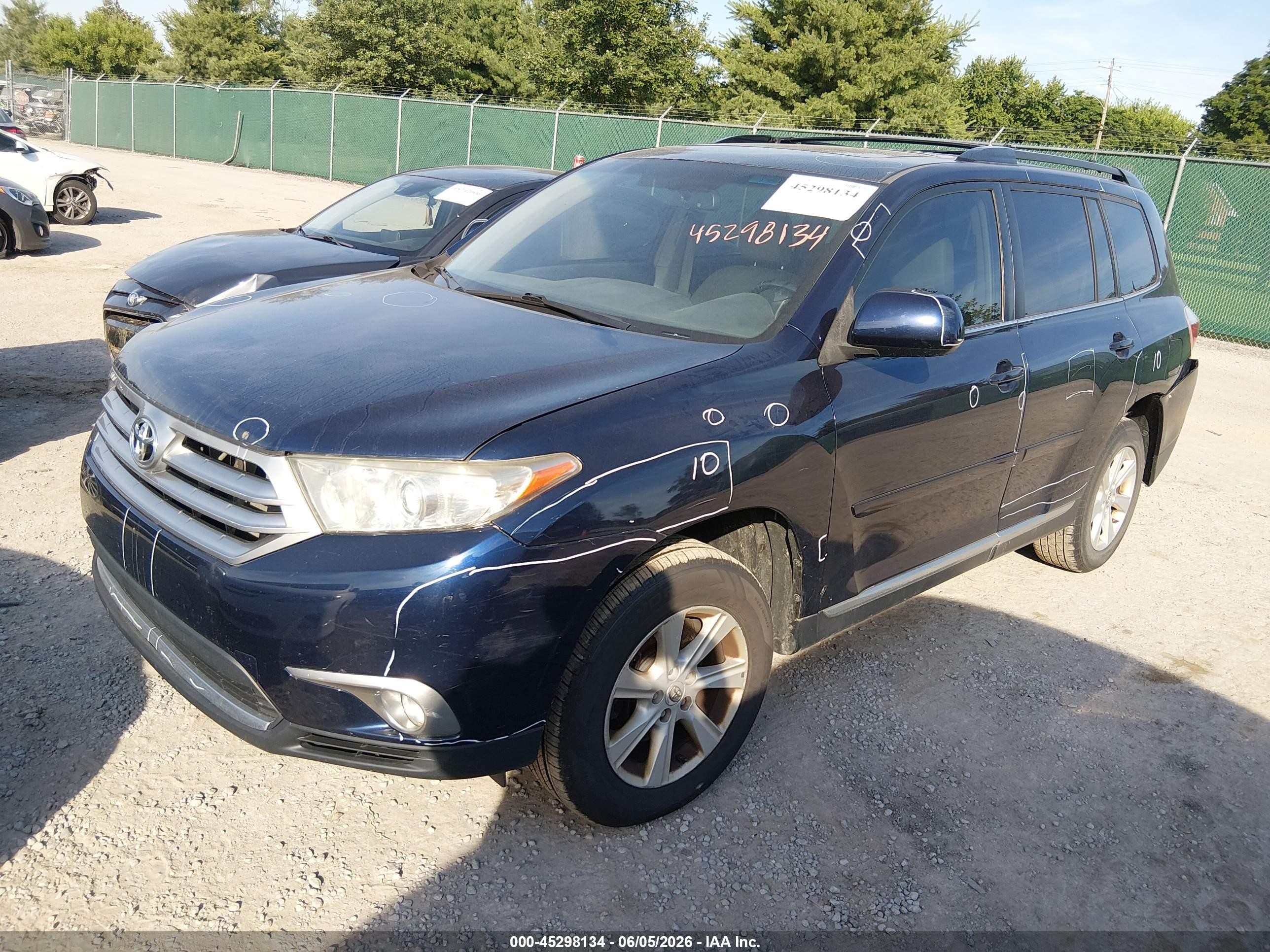 2012 Toyota Highlander Se Blue vin: 5TDZK3EH6CS087129
