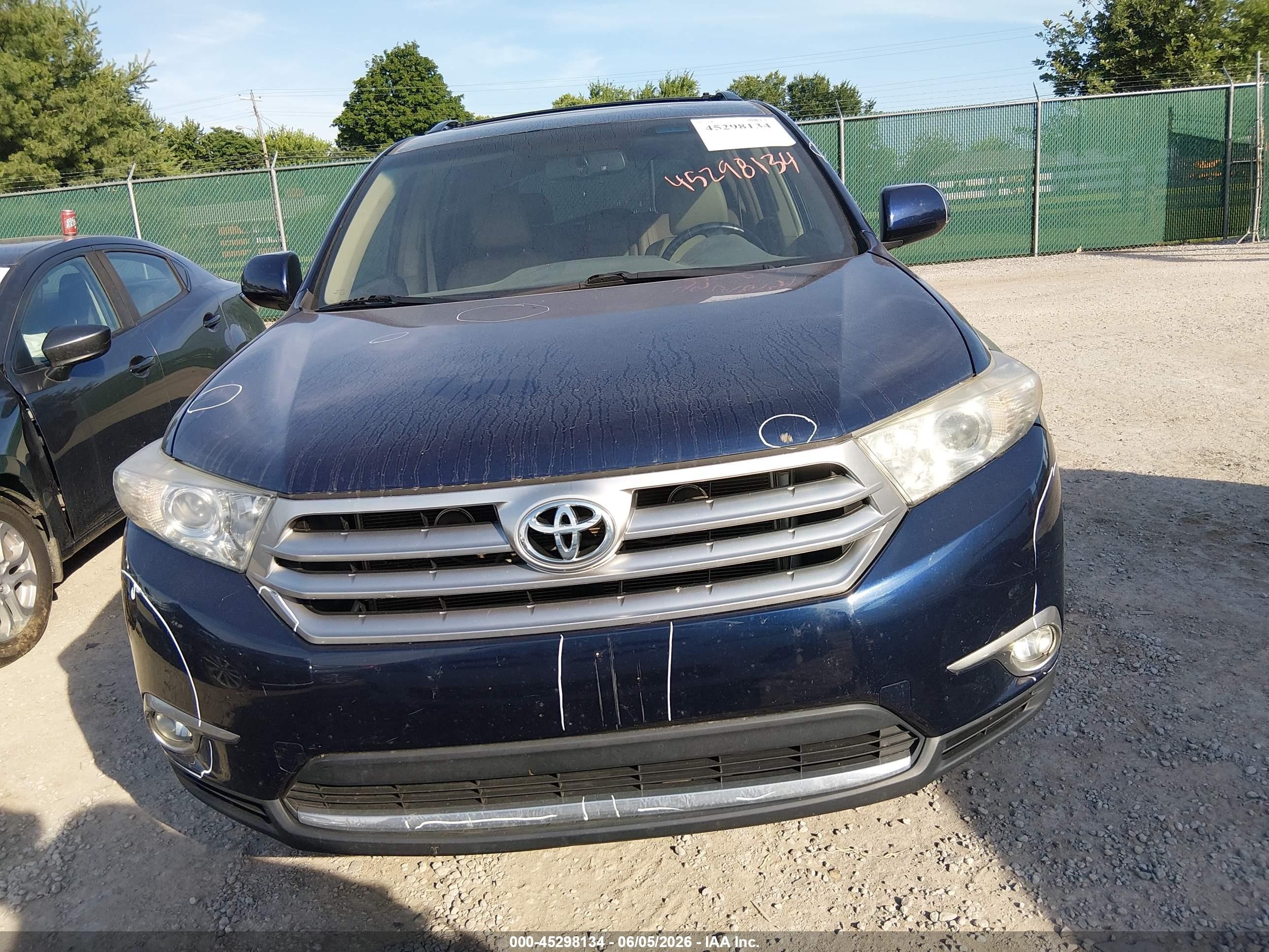 2012 Toyota Highlander Se Blue vin: 5TDZK3EH6CS087129