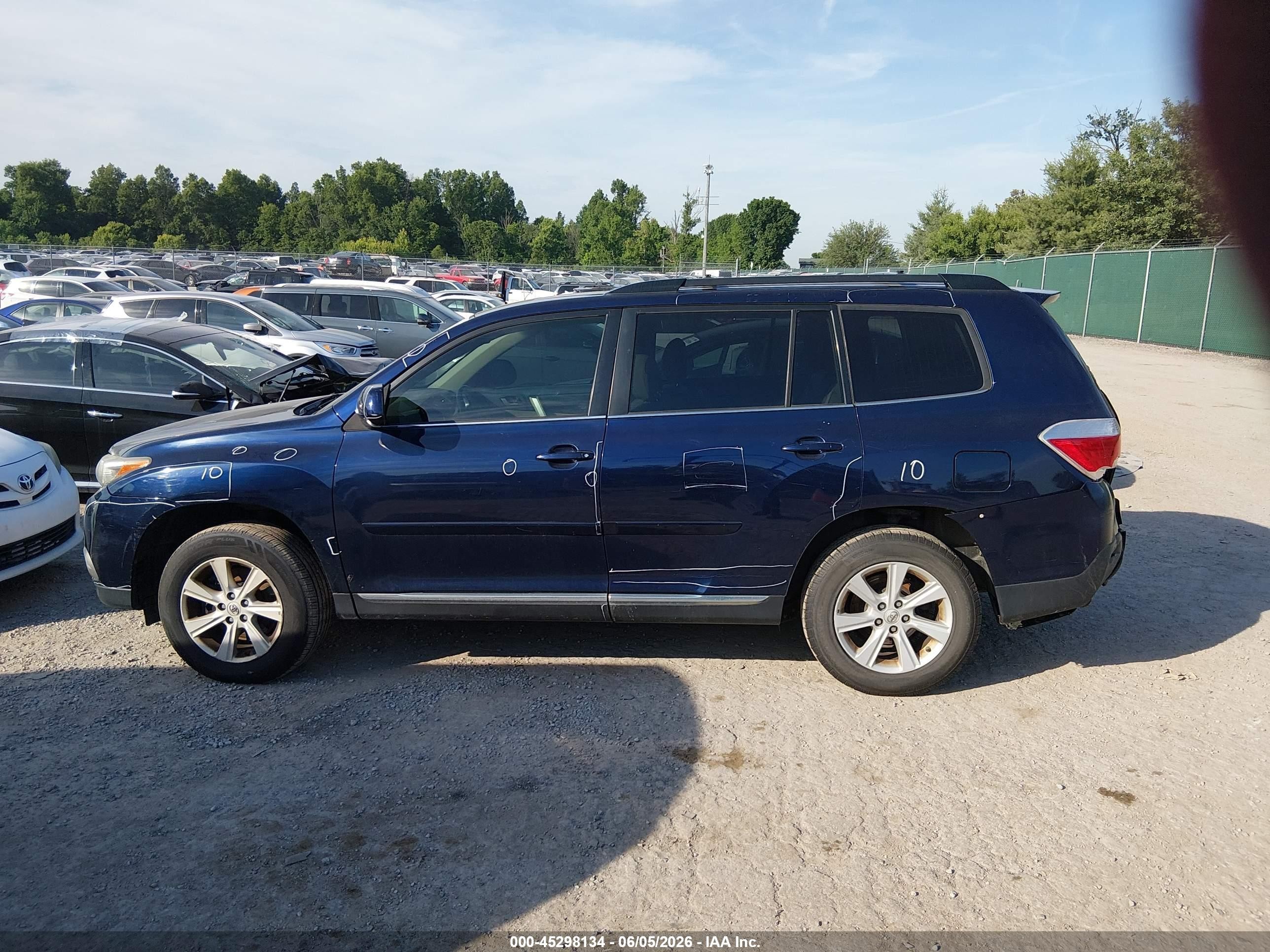 2012 Toyota Highlander Se Blue vin: 5TDZK3EH6CS087129