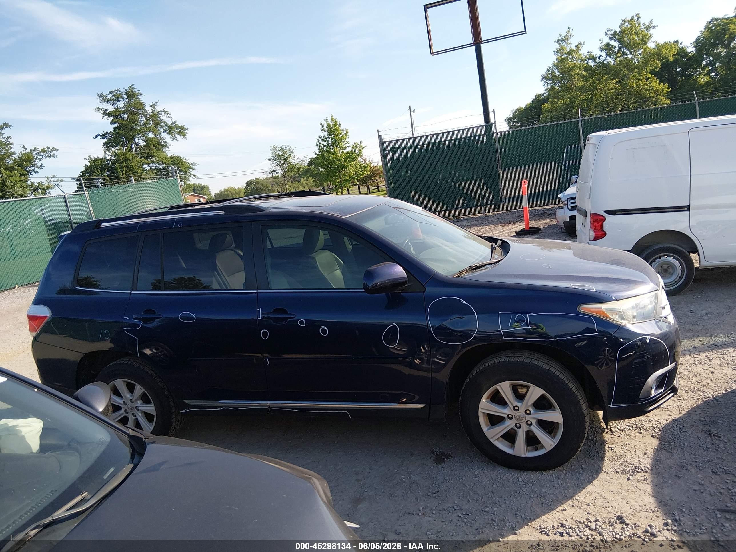 2012 Toyota Highlander Se Blue vin: 5TDZK3EH6CS087129