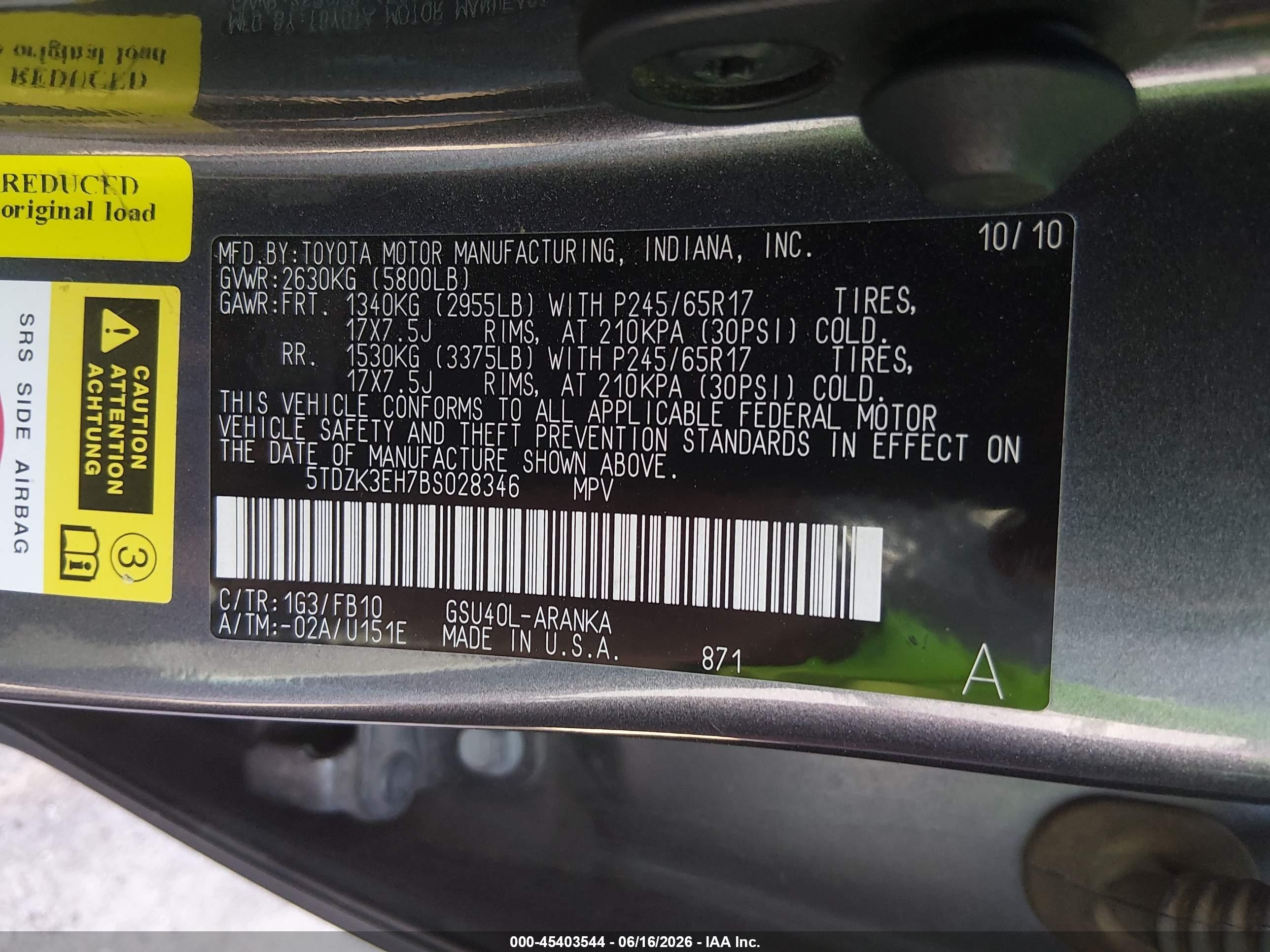 2011 Toyota Highlander Base V6 Gray vin: 5TDZK3EH7BS028346