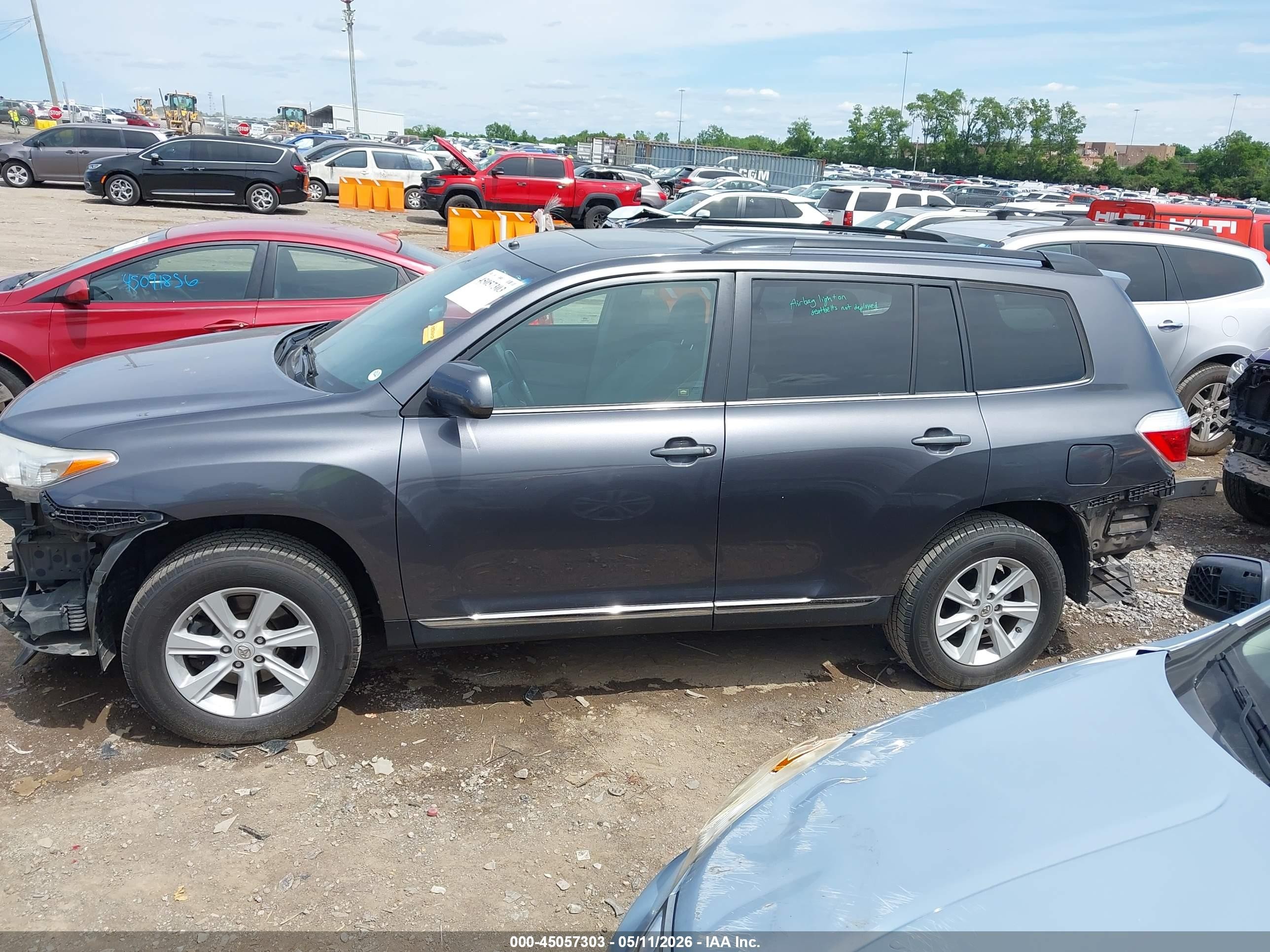 2013 Toyota Highlander Se V6 Gray vin: 5TDZK3EH7DS131446