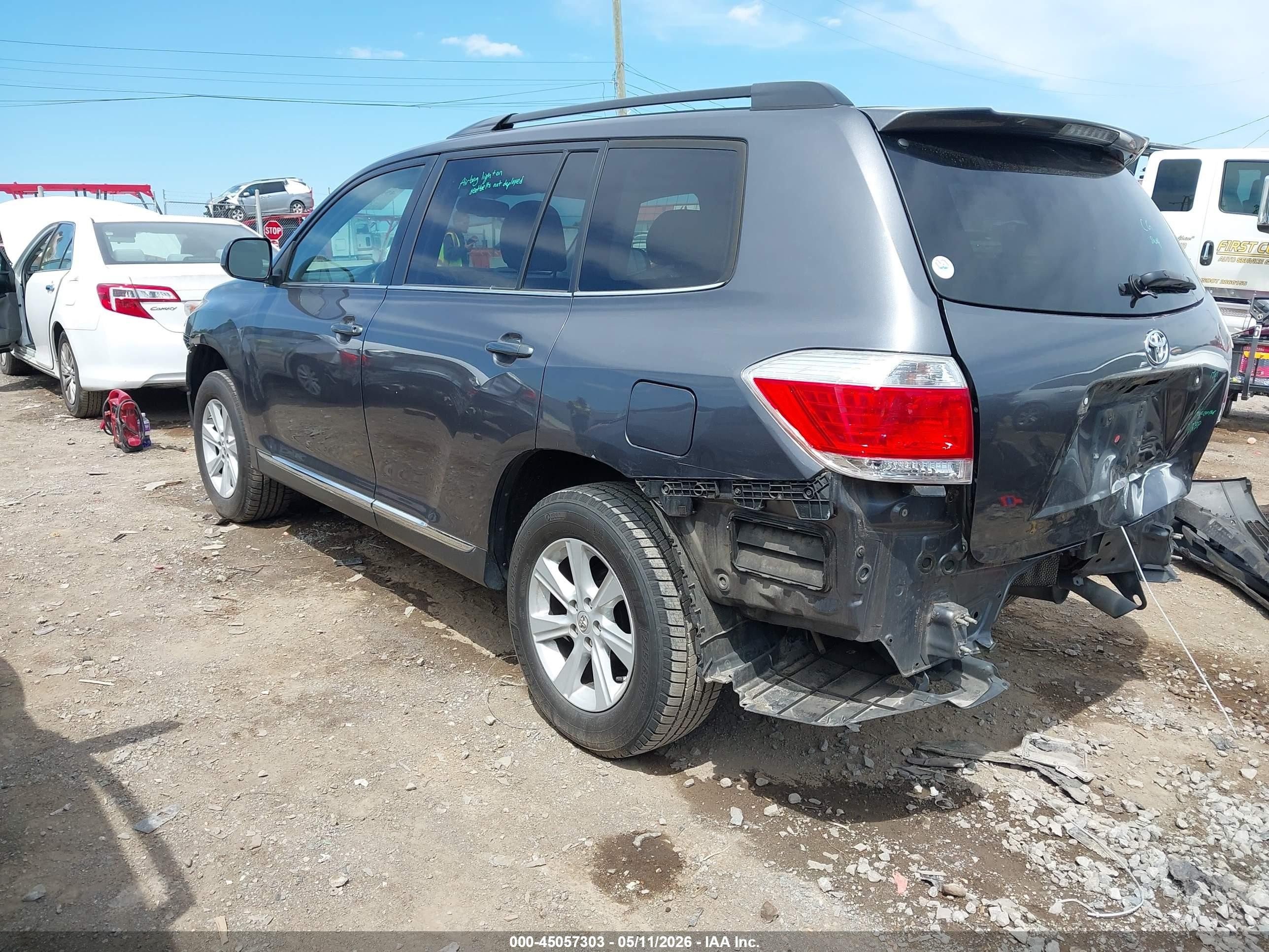 2013 Toyota Highlander Se V6 Gray vin: 5TDZK3EH7DS131446