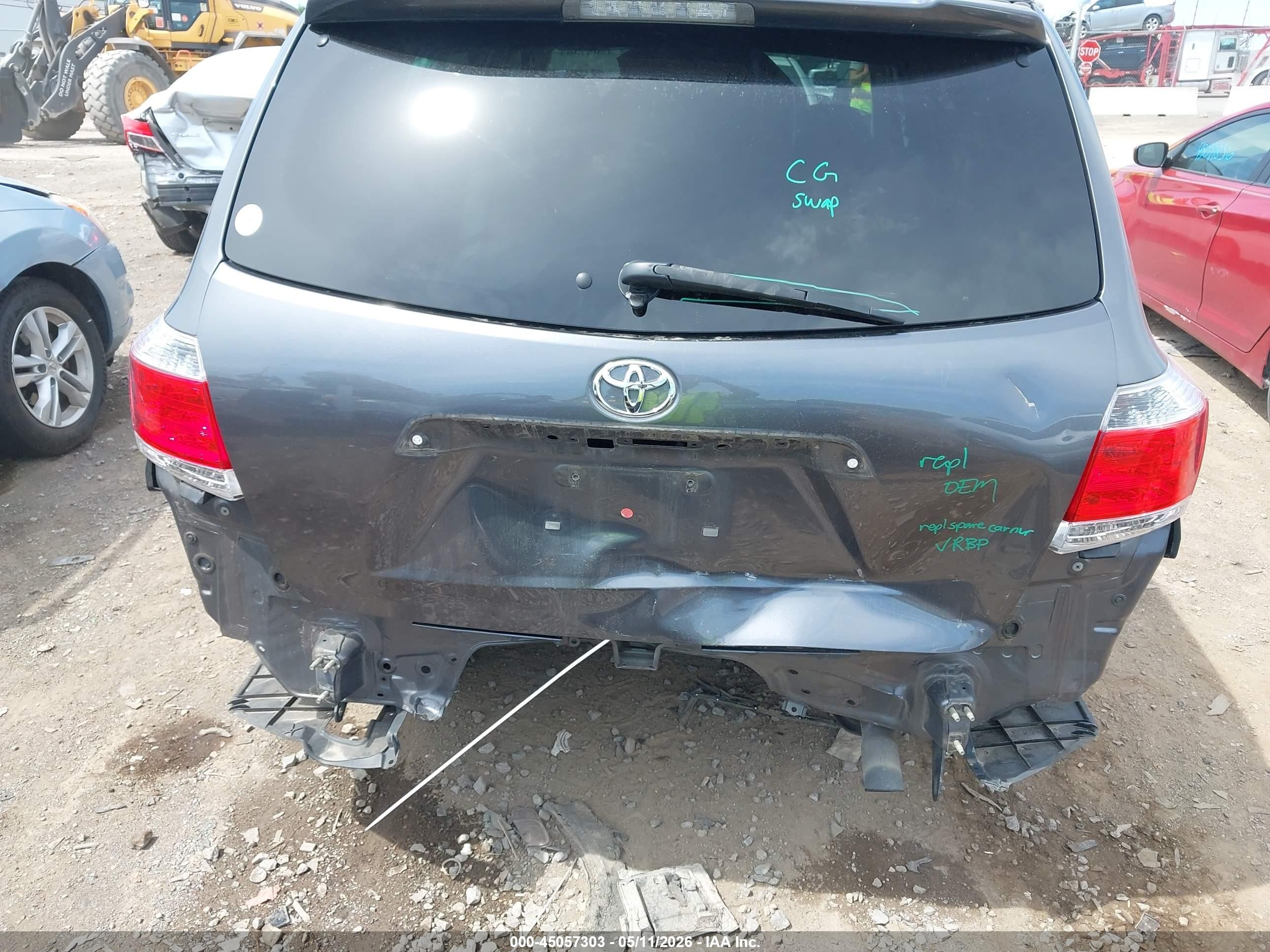 2013 Toyota Highlander Se V6 Gray vin: 5TDZK3EH7DS131446