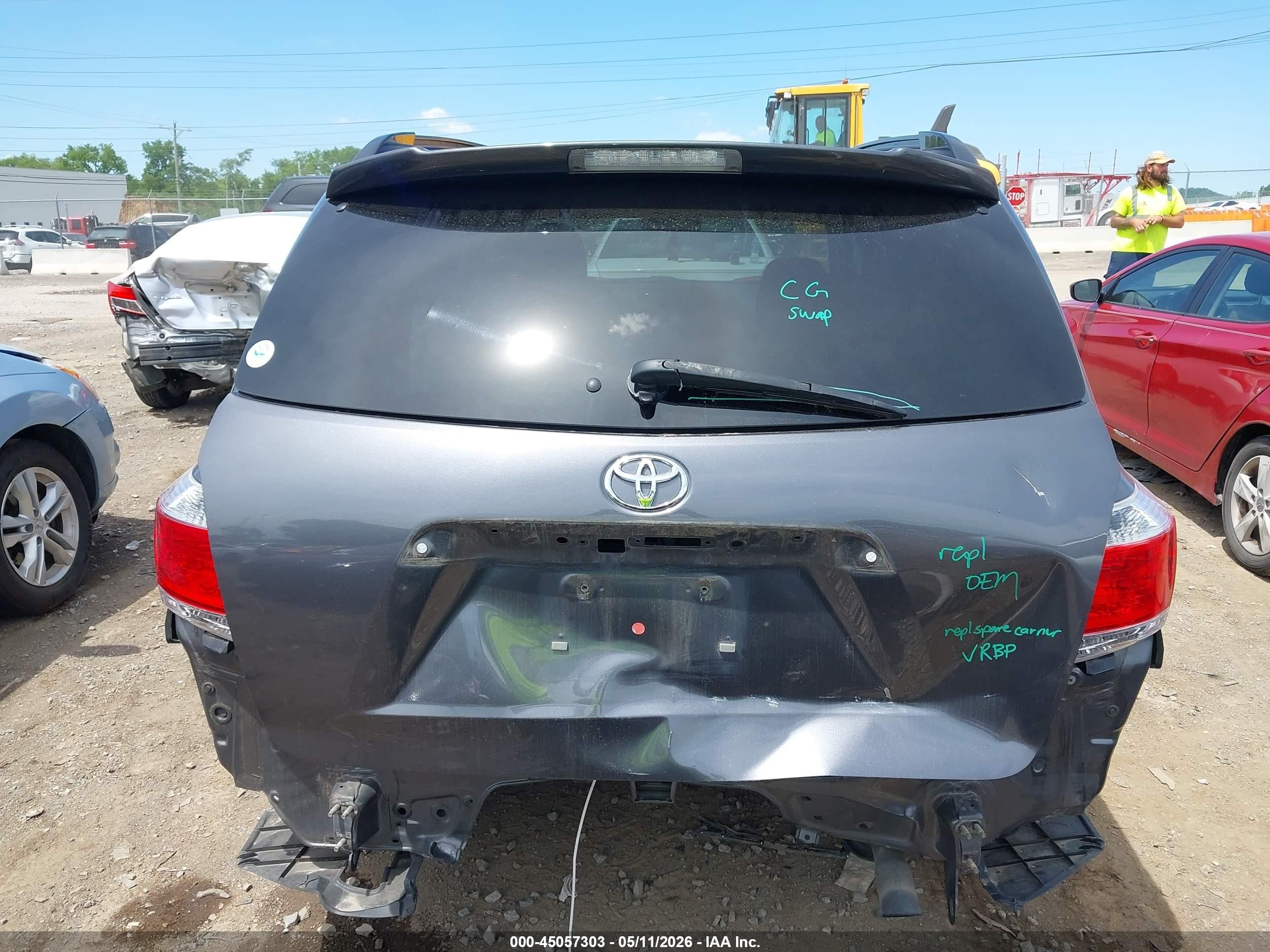 2013 Toyota Highlander Se V6 Gray vin: 5TDZK3EH7DS131446