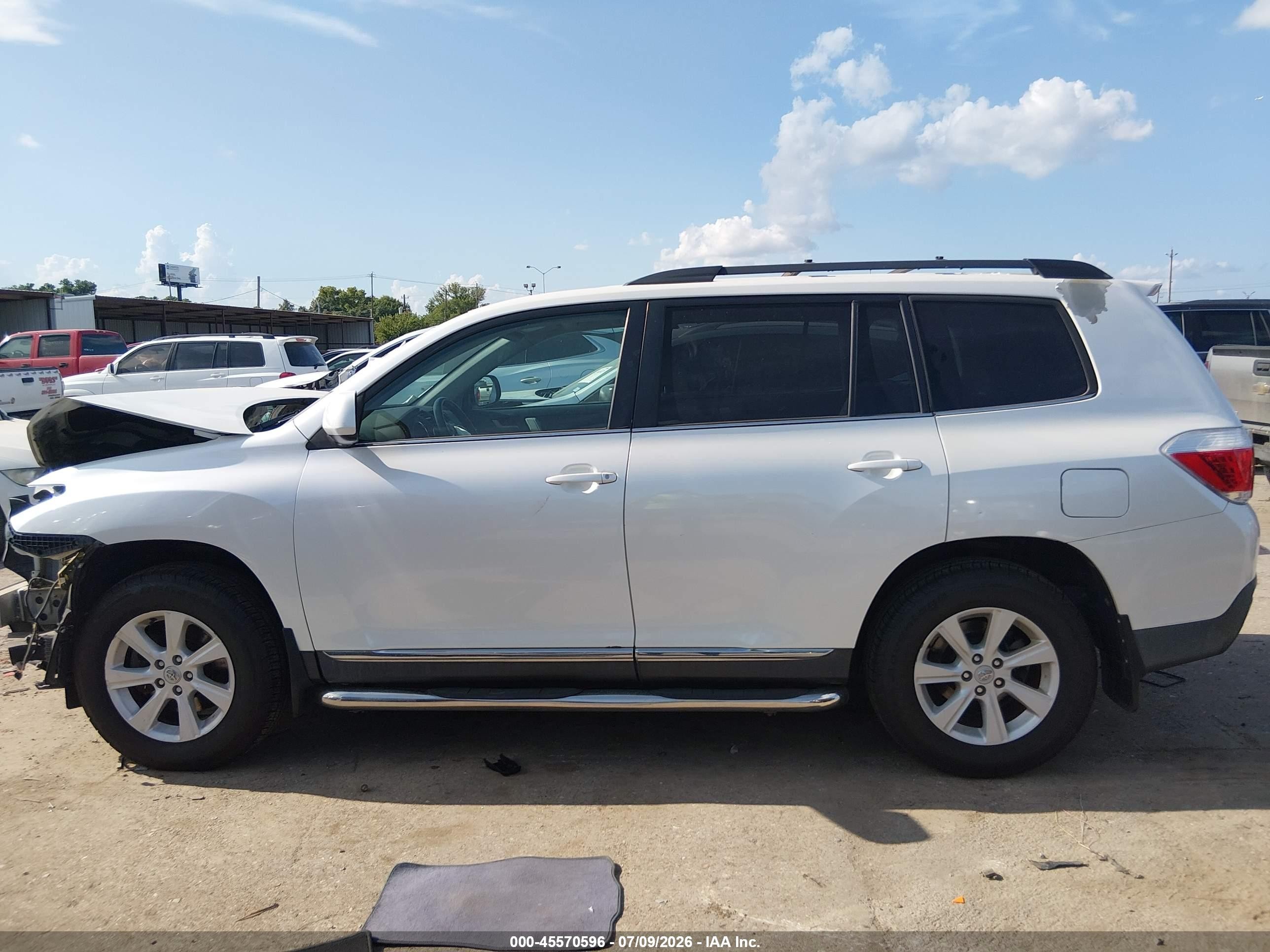 2012 Toyota Highlander Base V6 White vin: 5TDZK3EH8CS089366
