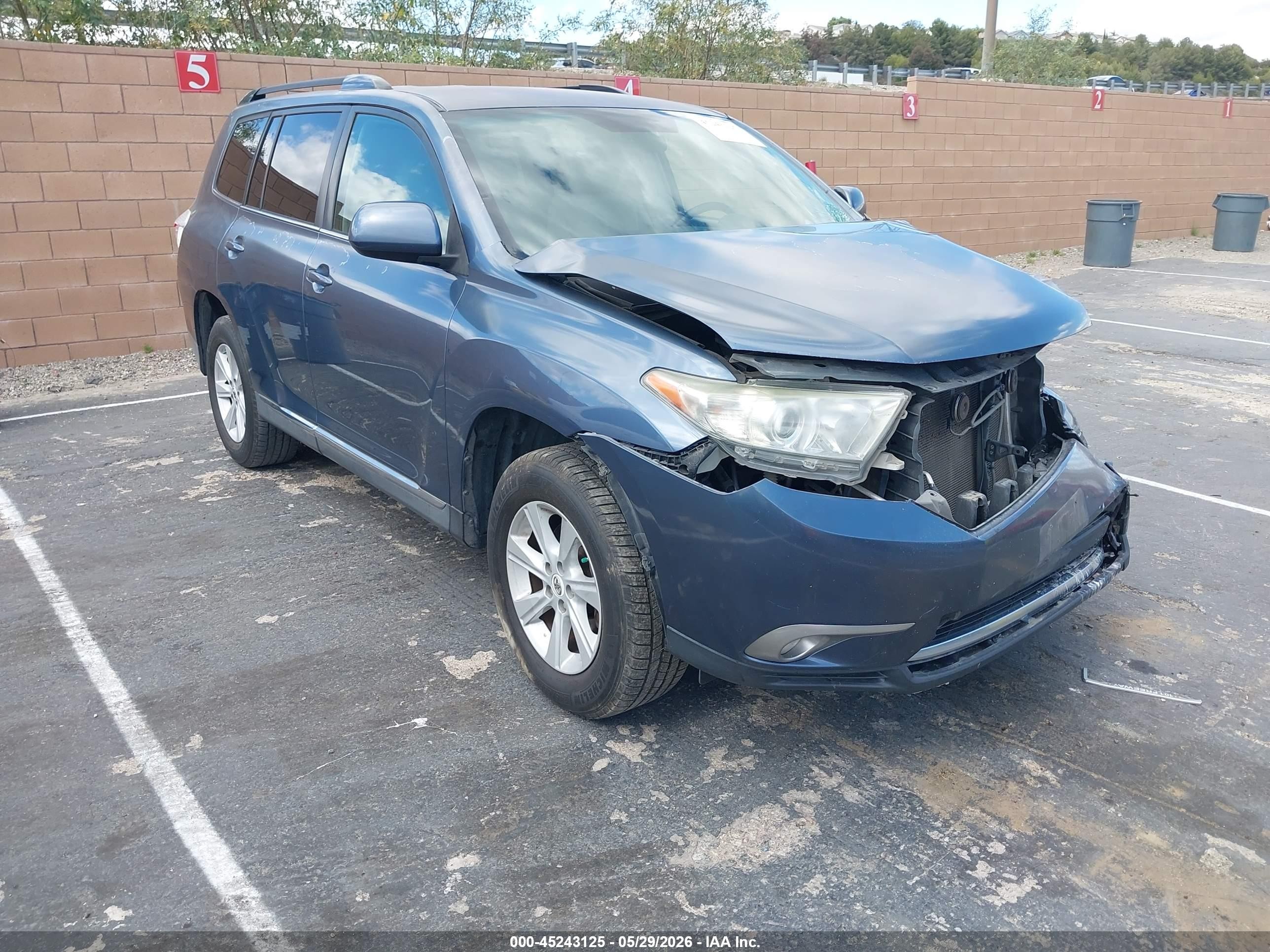 2012 Toyota Highlander Base V6 Blue vin: 5TDZK3EH8CS089495