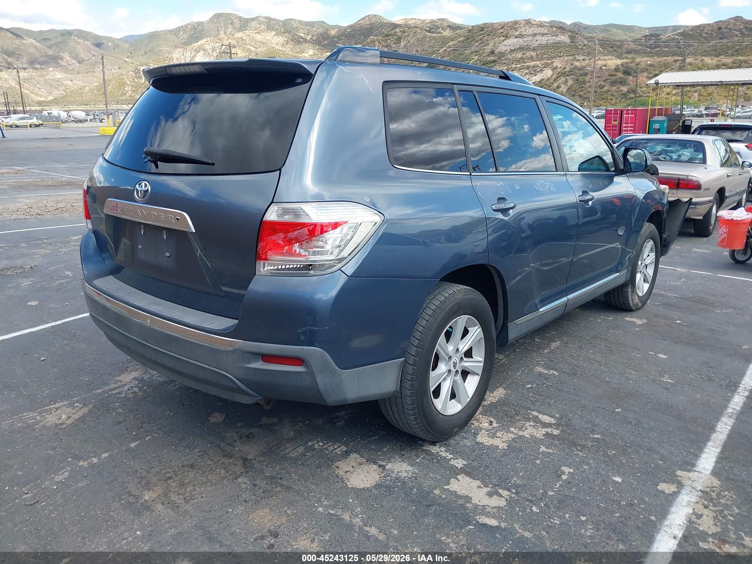 2012 Toyota Highlander Base V6 Blue vin: 5TDZK3EH8CS089495
