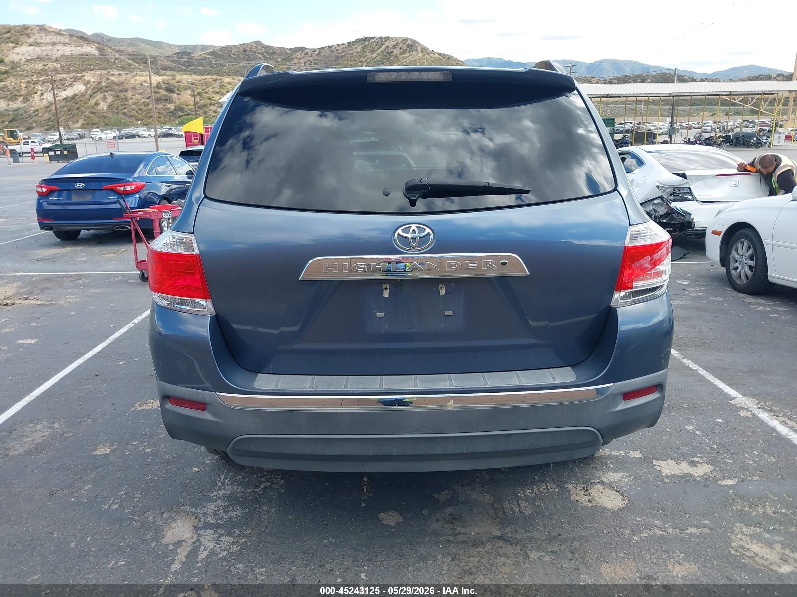 2012 Toyota Highlander Base V6 Blue vin: 5TDZK3EH8CS089495