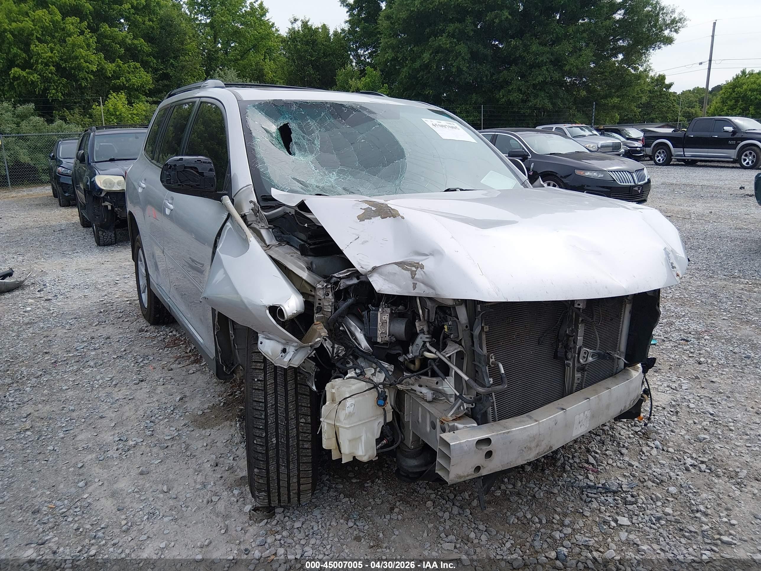 2013 Toyota Highlander Base Plus V6/base V6/se V6 Silver vin: 5TDZK3EH8DS091250
