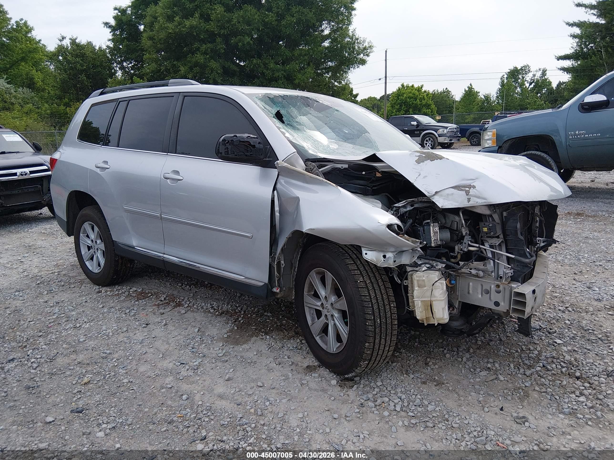 2013 Toyota Highlander Base Plus V6/base V6/se V6 Silver vin: 5TDZK3EH8DS091250