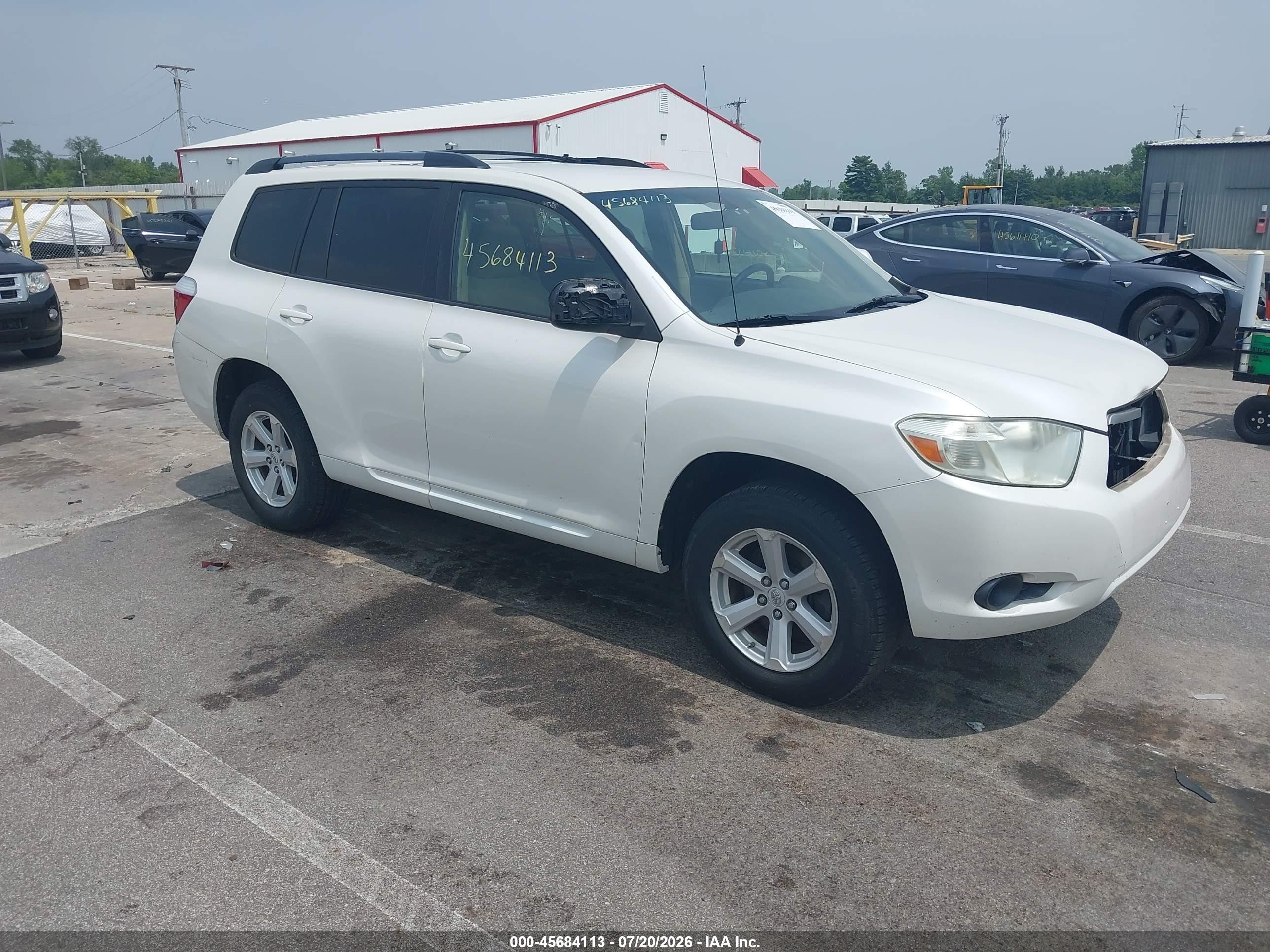 2010 Toyota Highlander Base V6 White vin: 5TDZK3EH9AS003091