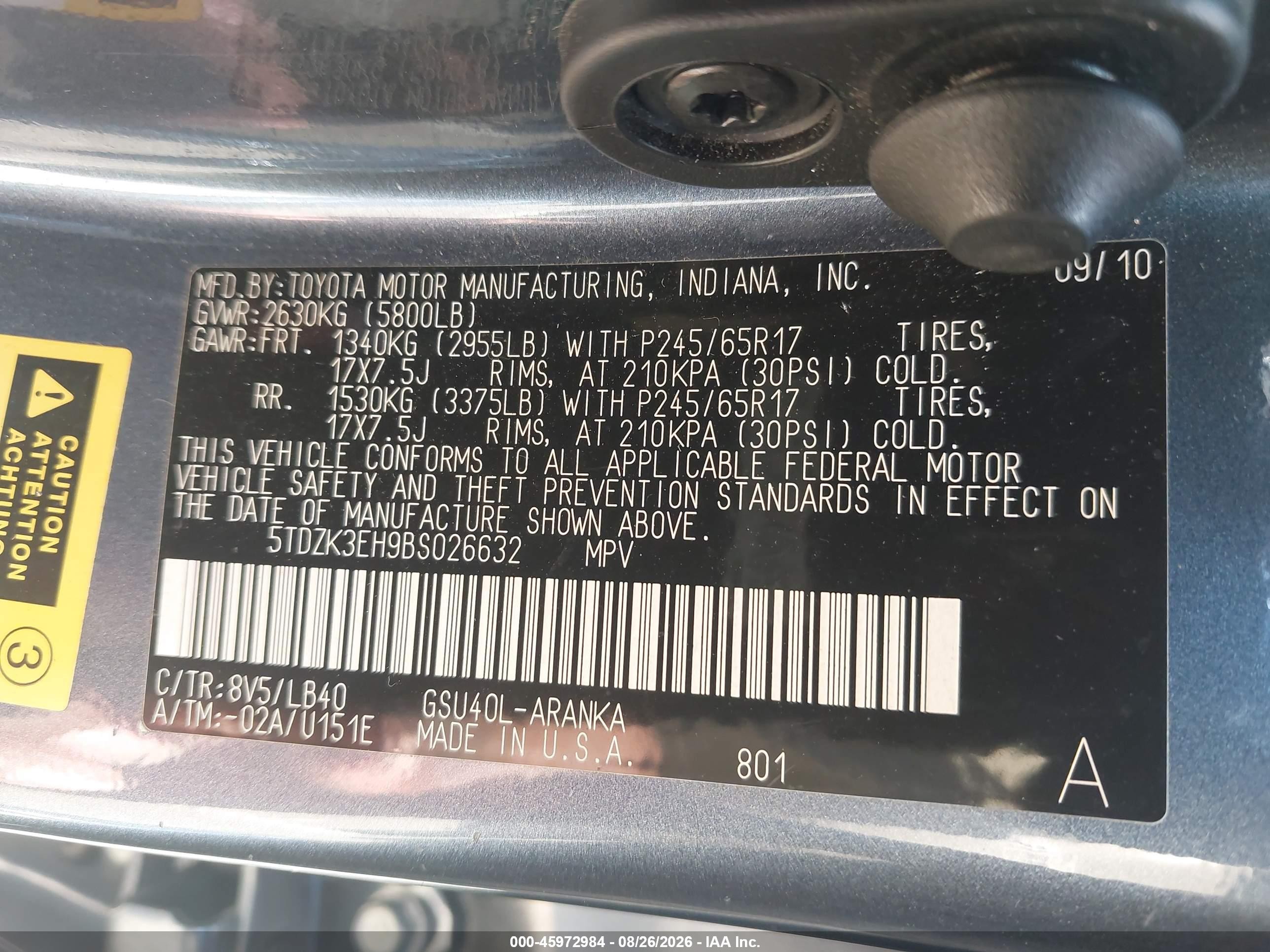 2011 Toyota Highlander Se V6 Синий vin: 5TDZK3EH9BS026632