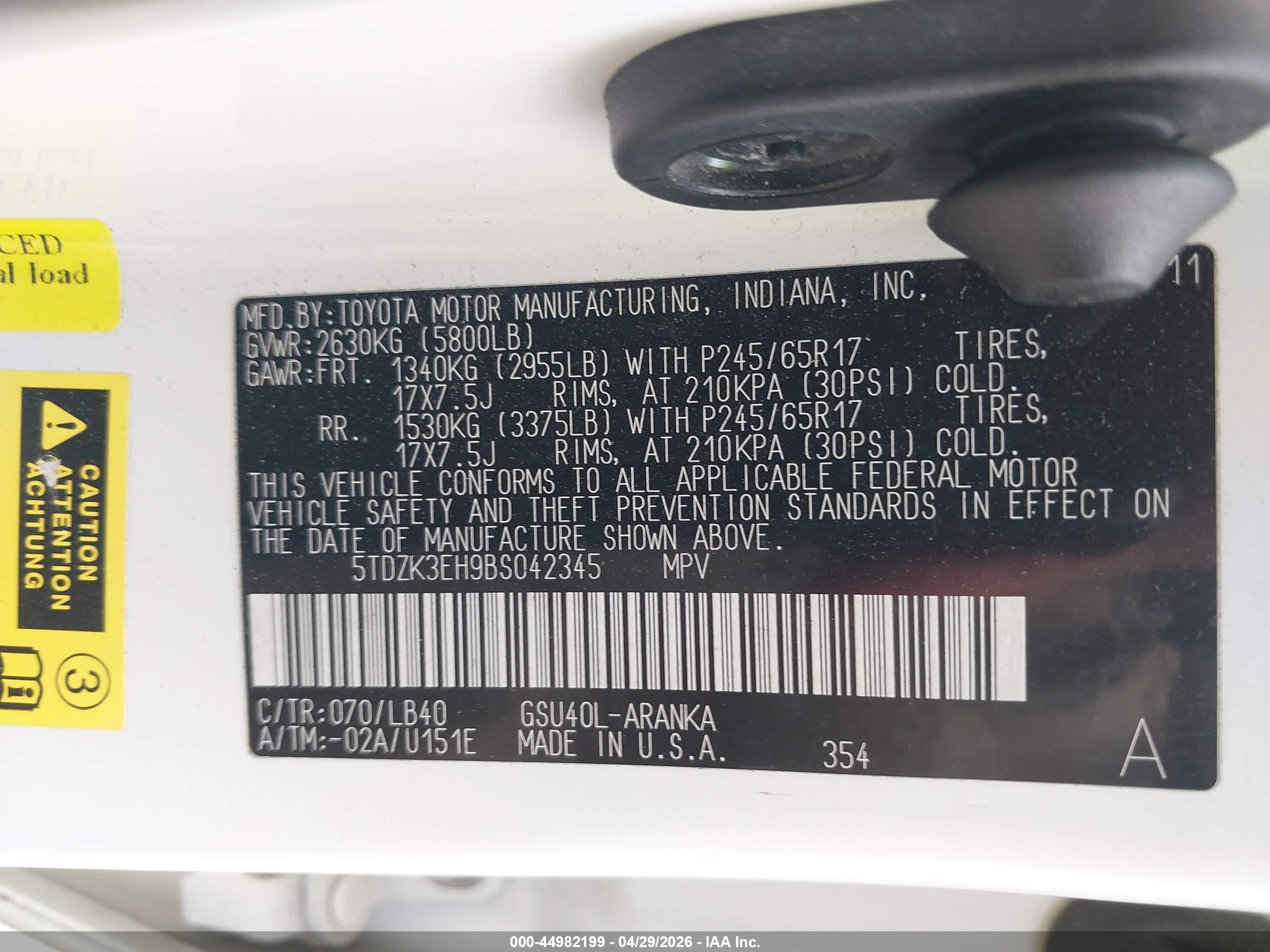 2011 Toyota Highlander Se V6 White vin: 5TDZK3EH9BS042345