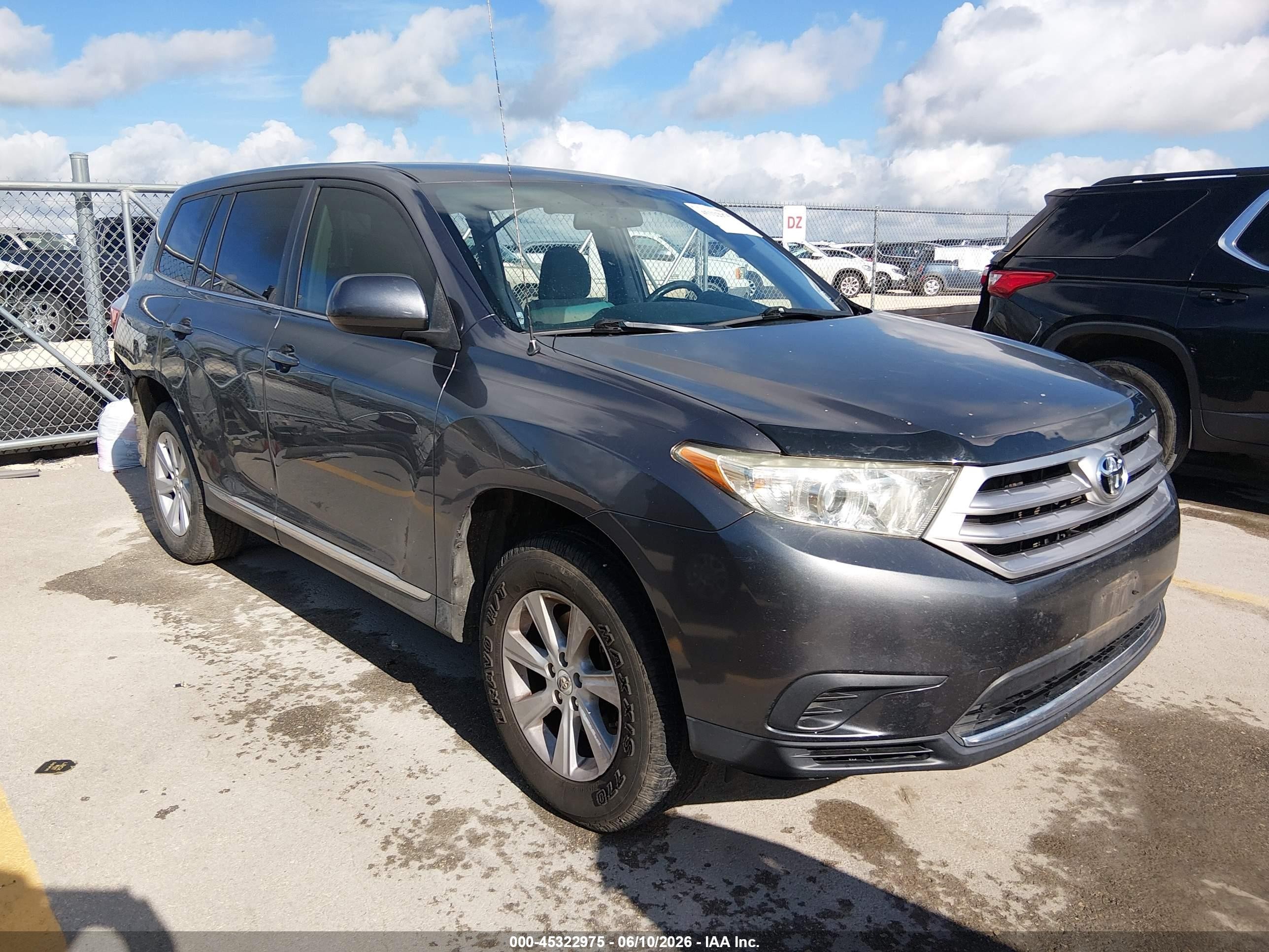 2012 Toyota Highlander Base V6 Gray vin: 5TDZK3EH9CS067943