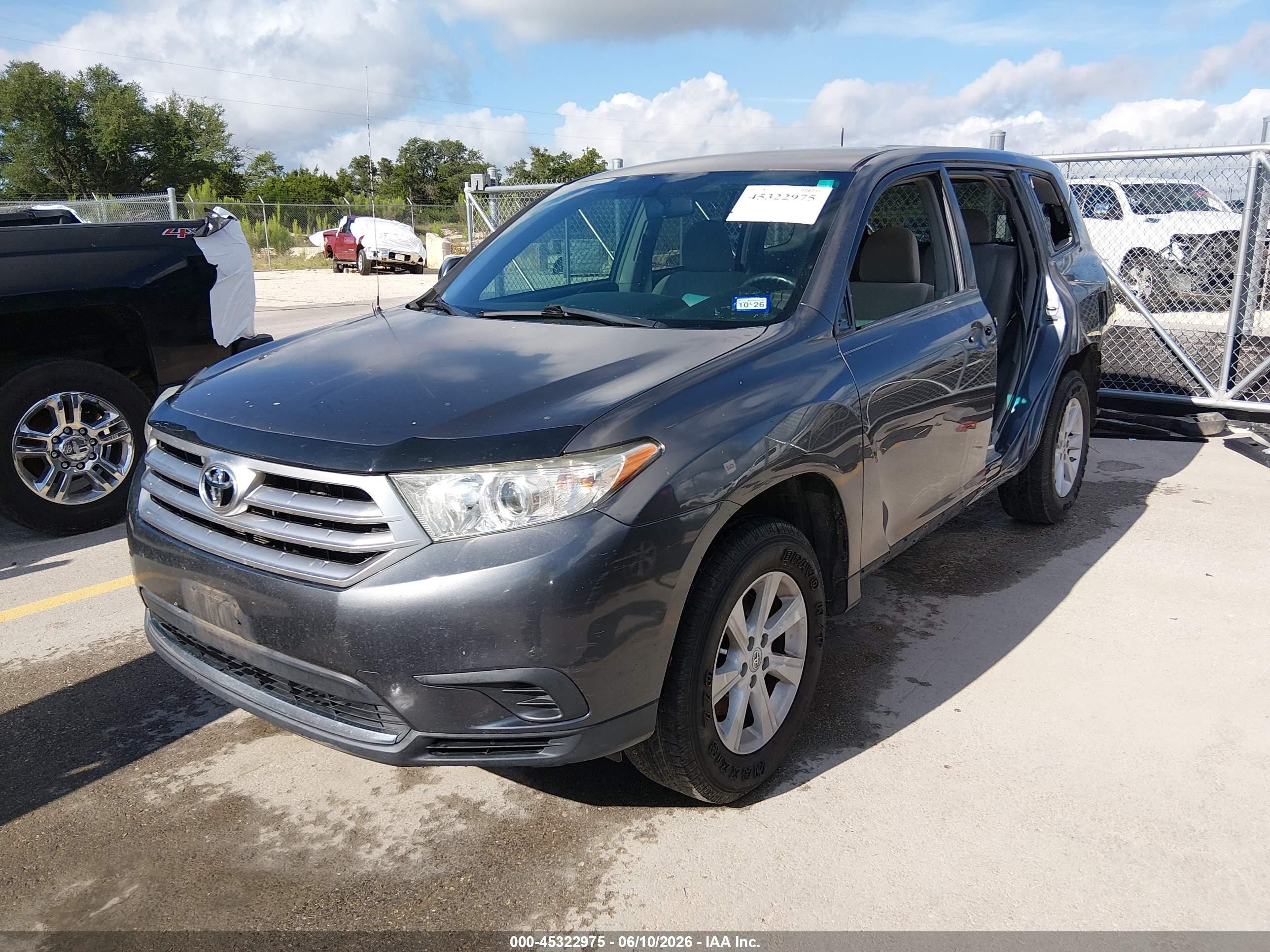 2012 Toyota Highlander Base V6 Gray vin: 5TDZK3EH9CS067943
