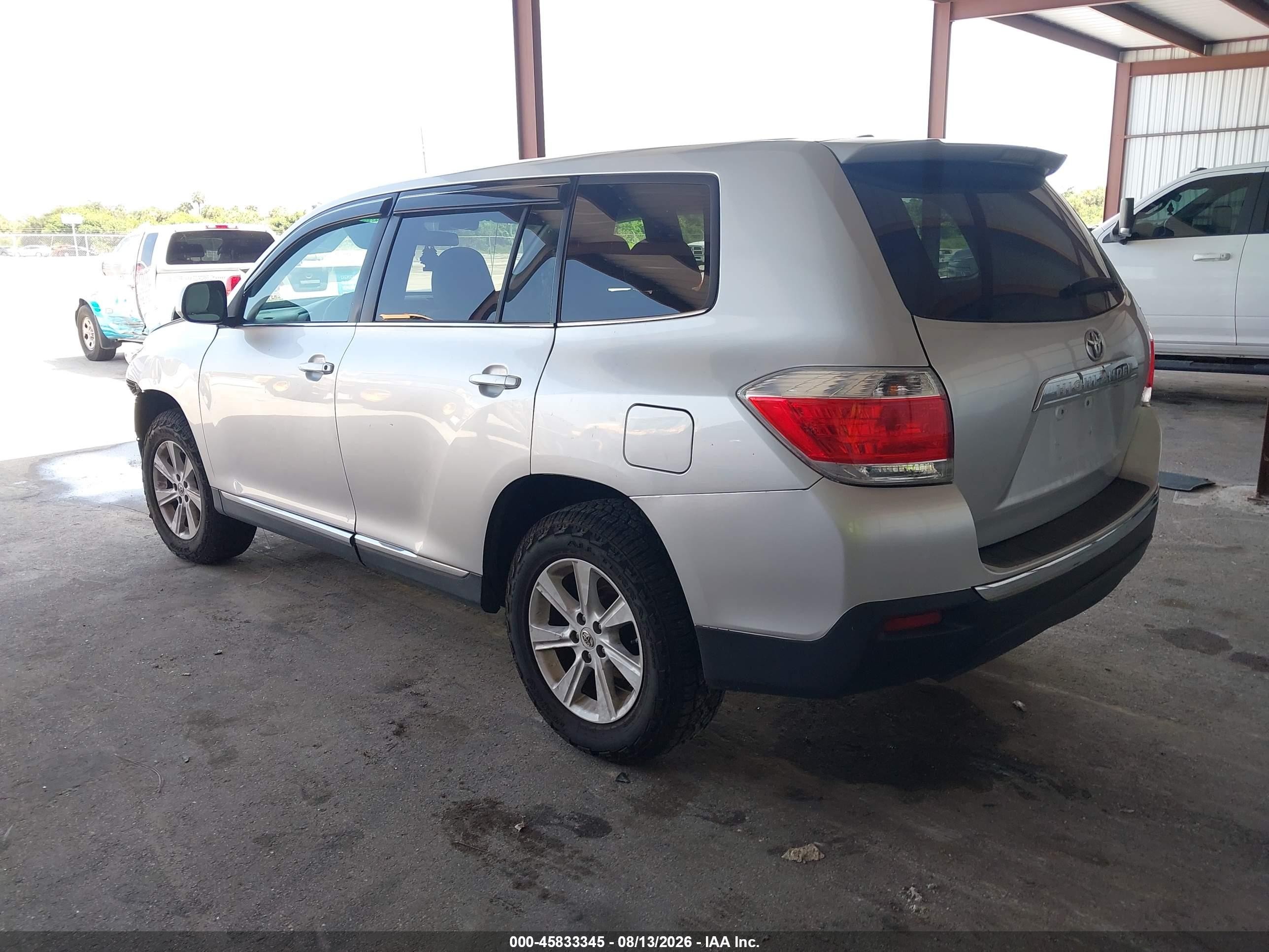 2012 Toyota Highlander Base V6 Серебряный vin: 5TDZK3EH9CS073483