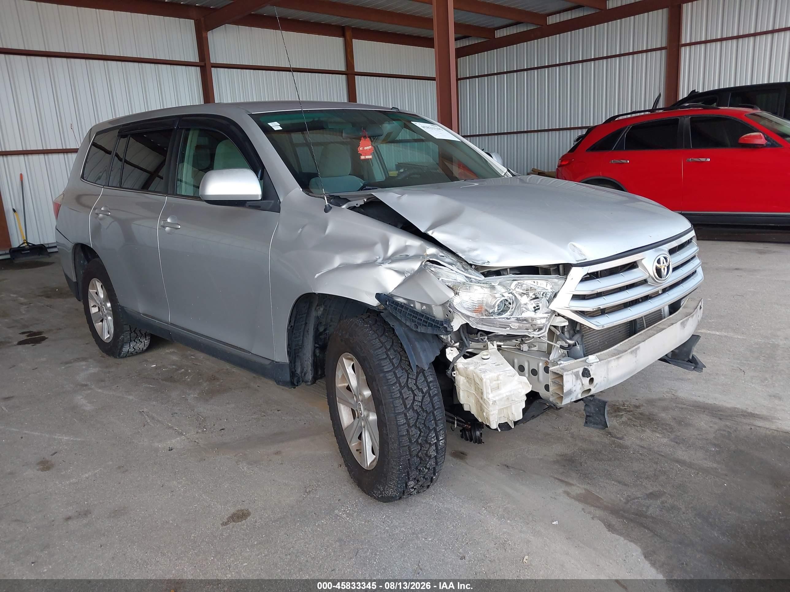2012 Toyota Highlander Base V6 Silver vin: 5TDZK3EH9CS073483