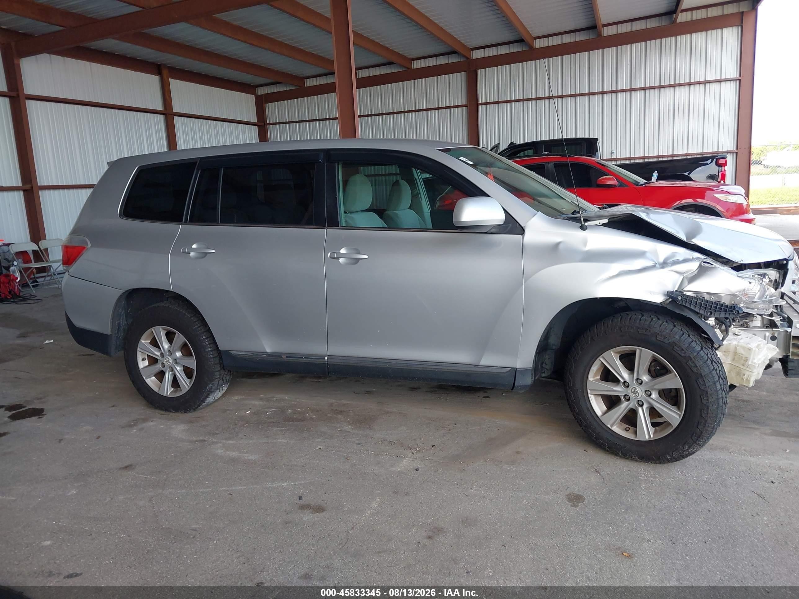 2012 Toyota Highlander Base V6 Серебряный vin: 5TDZK3EH9CS073483