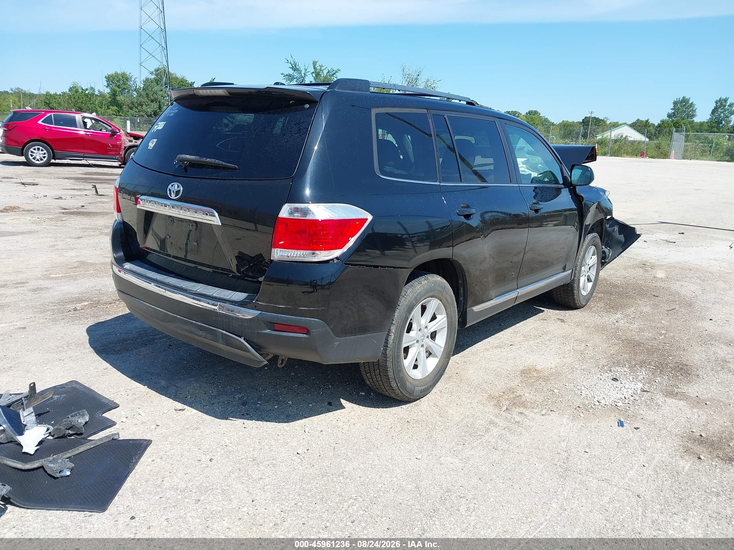 2012 Toyota Highlander Base V6 Black vin: 5TDZK3EH9CS082491
