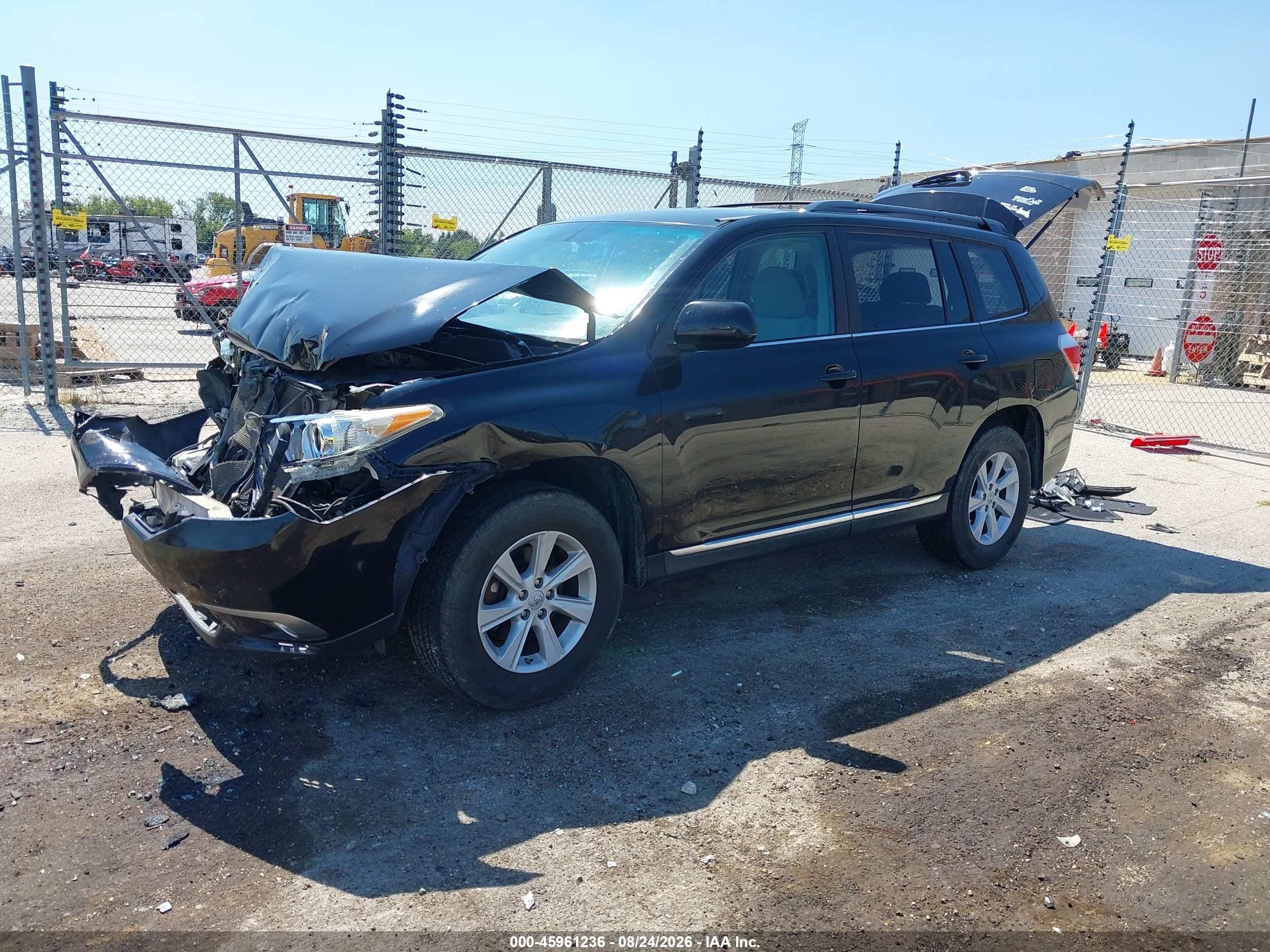 2012 Toyota Highlander Base V6 Black vin: 5TDZK3EH9CS082491