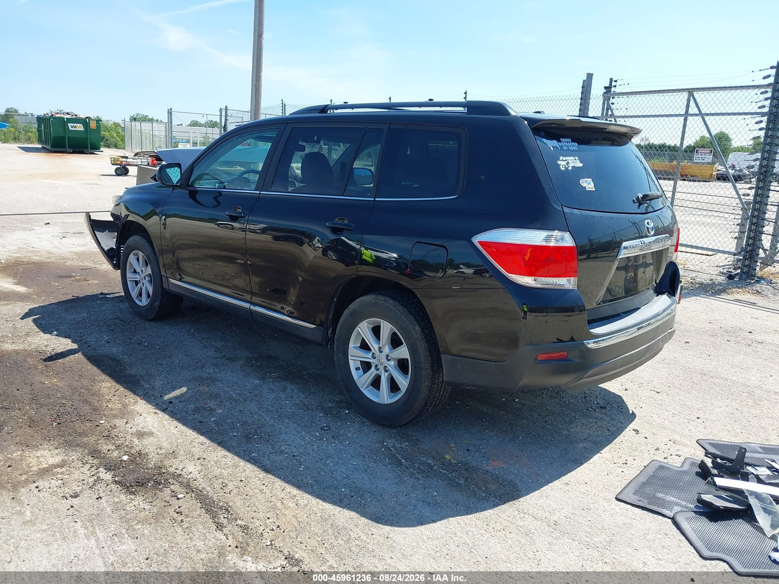 2012 Toyota Highlander Base V6 Black vin: 5TDZK3EH9CS082491